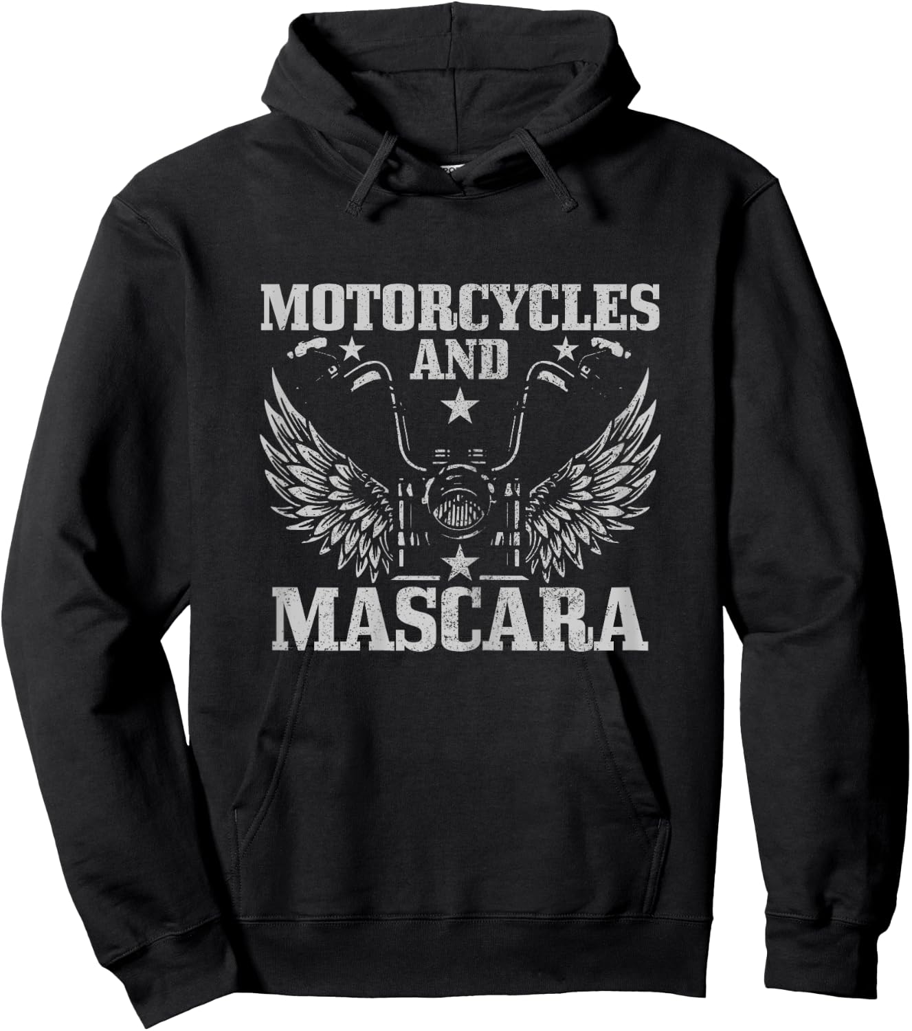 Motorcycles And Mascara Biker Girl Funny Vintage Biker Hoodie - Hoodie | Black