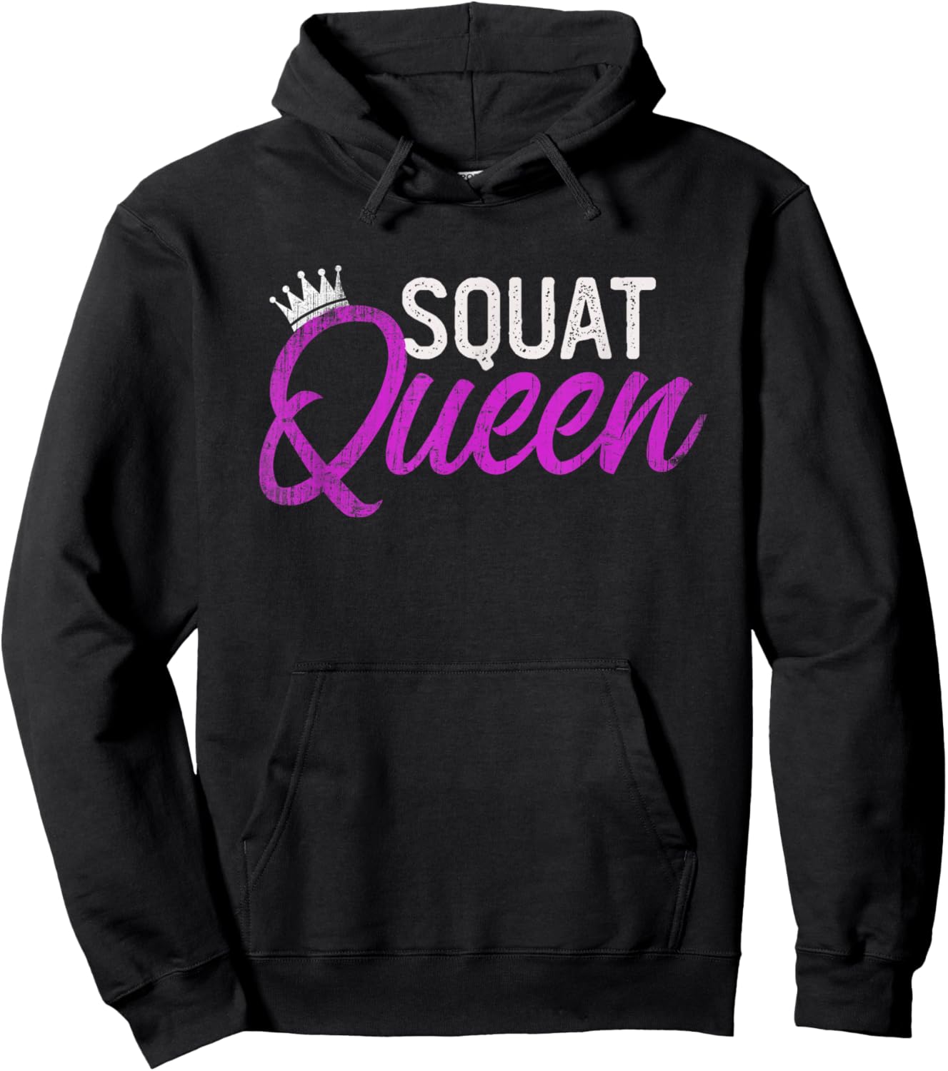 Funny SQUAT QUEEN Personal Trainer Fitness Girl Coach Gym Hoodie - Hoodie | Black