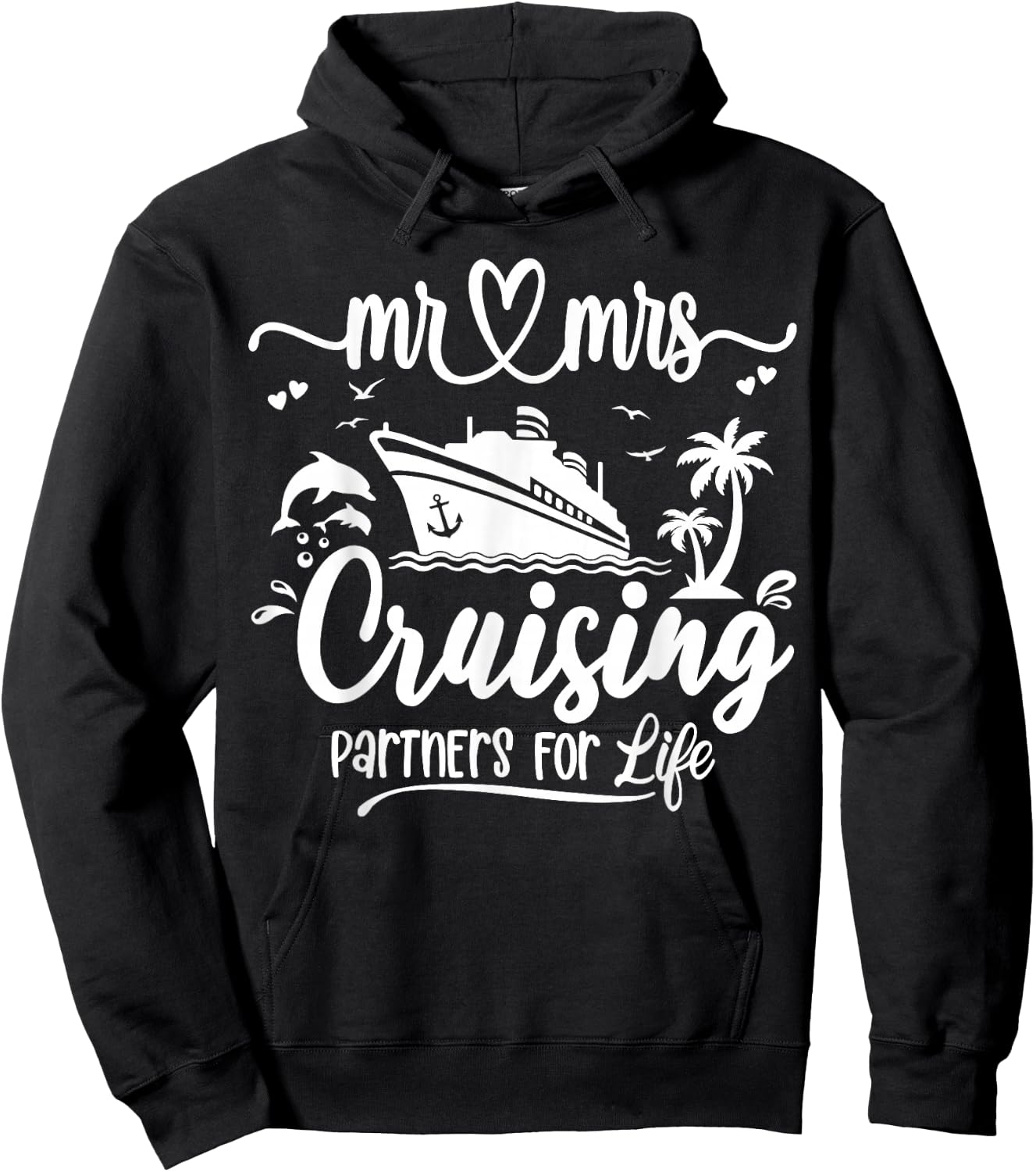 Mr And Mrs Cruising Husband & Wife Cruise Matching Couple Hoodie - Hoodie | Black