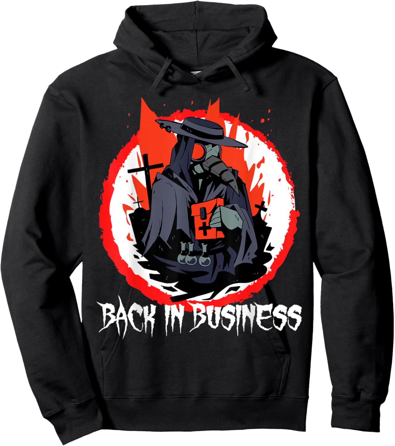 Back in Business Medieval Plague Doctor Occult Tarot Hoodie - Hoodie | Black