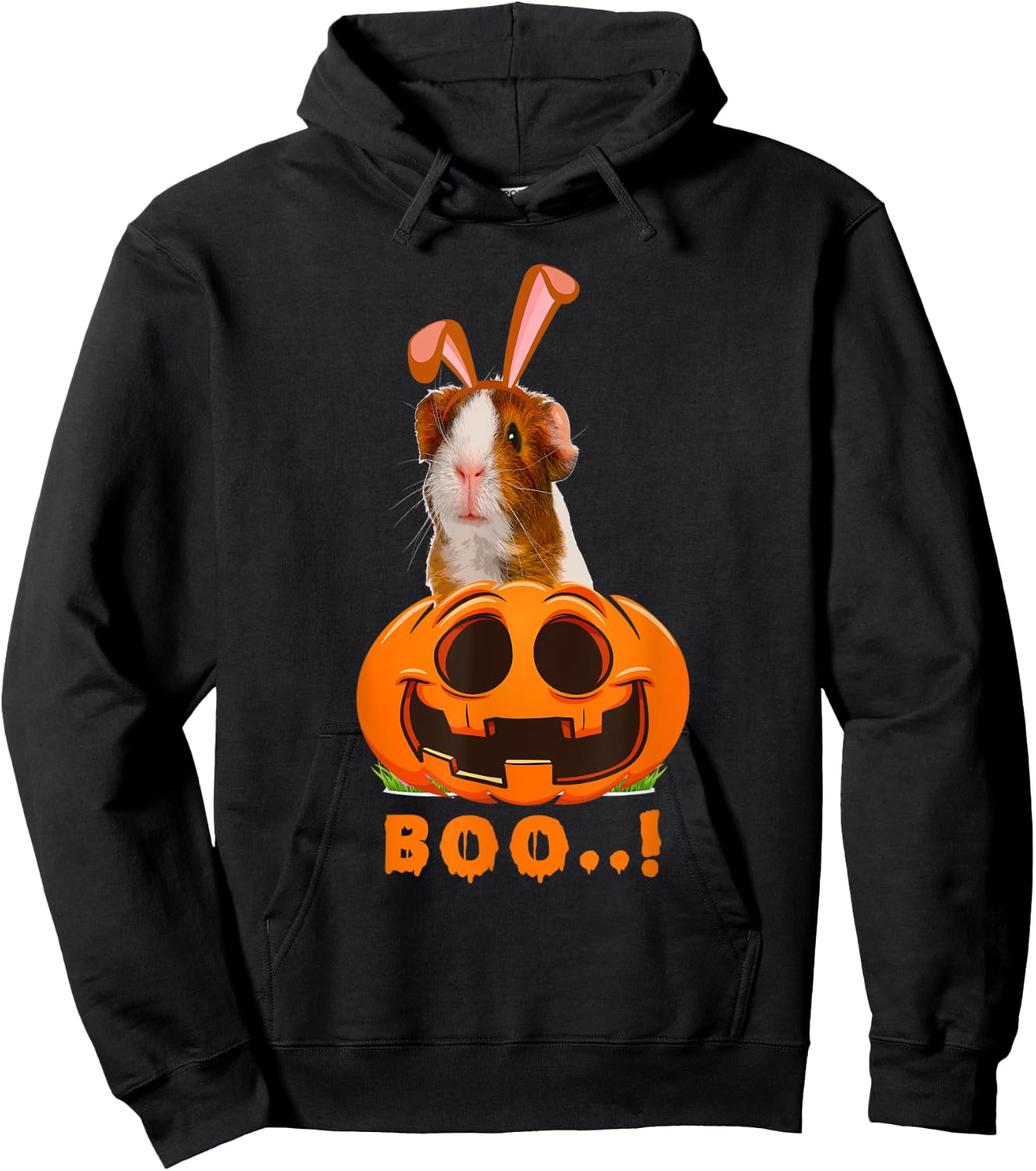 Cute Monster Guinea Pig Lovers Boo Halloween Pumpkin Costume Hoodie - Hoodie | Black