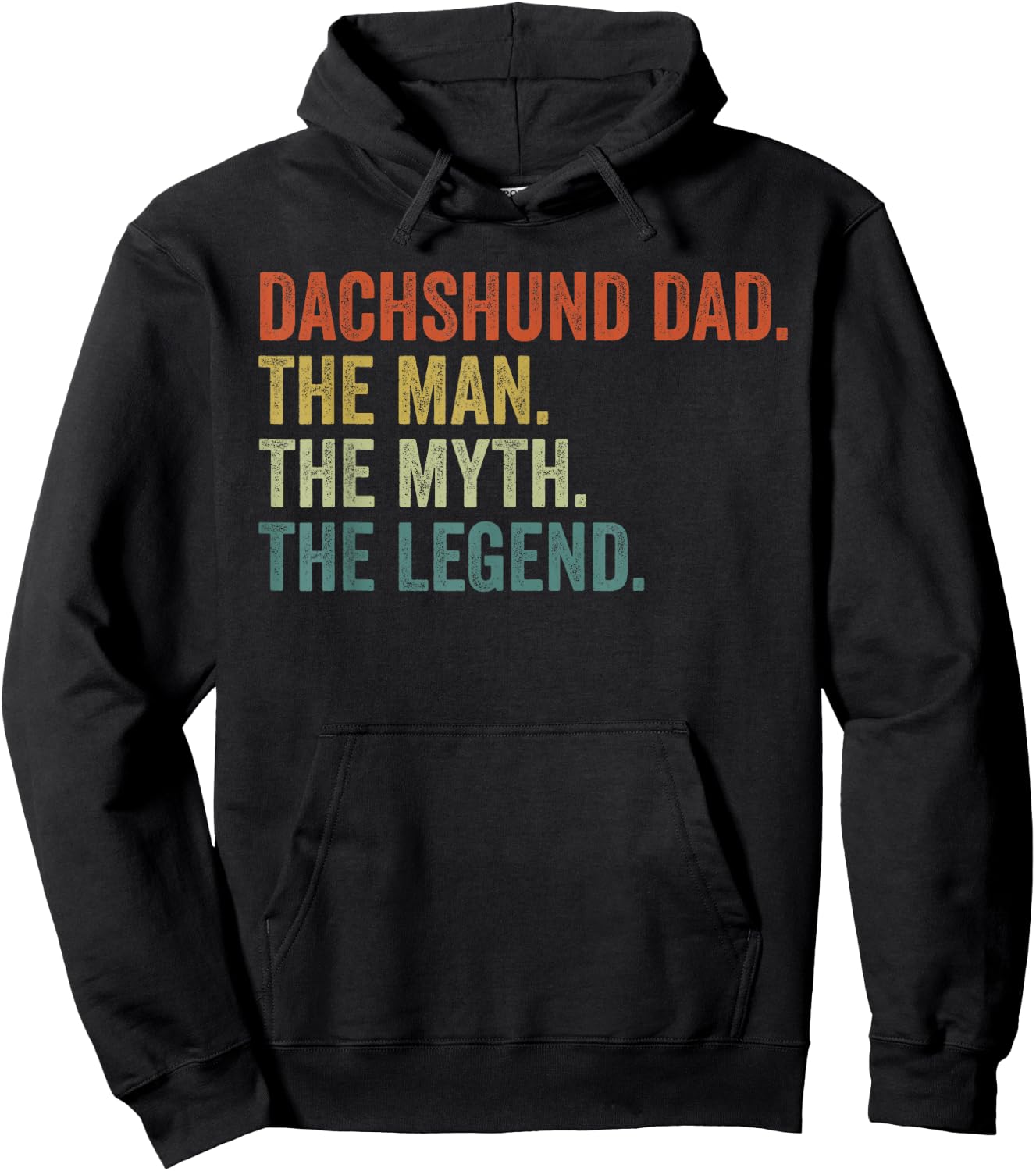Men Vintage Dog Dad Man Myth Legend Shirt, Dachshund Dad Day Hoodie - Hoodie | Black