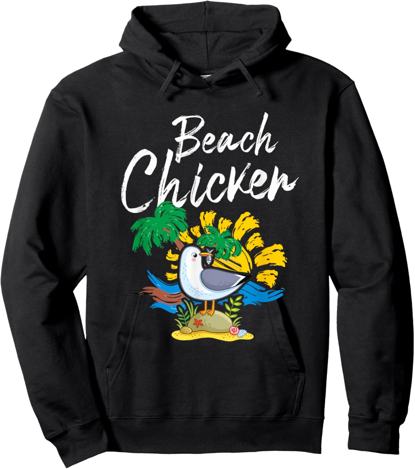 Seagull Beach Chicken Funny Animal Lover Men Women Kids Hoodie - Hoodie | Black