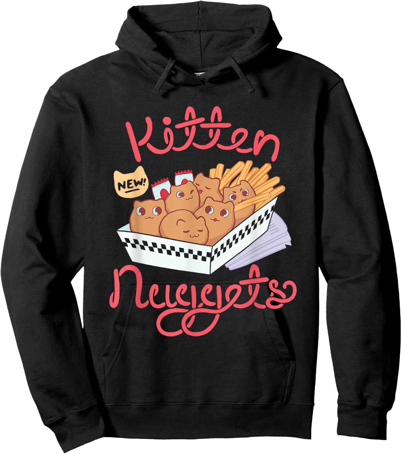Kitten Nuggets Nugget Kitten Chicken Nugget Lover Gift Hoodie - Hoodie | Black