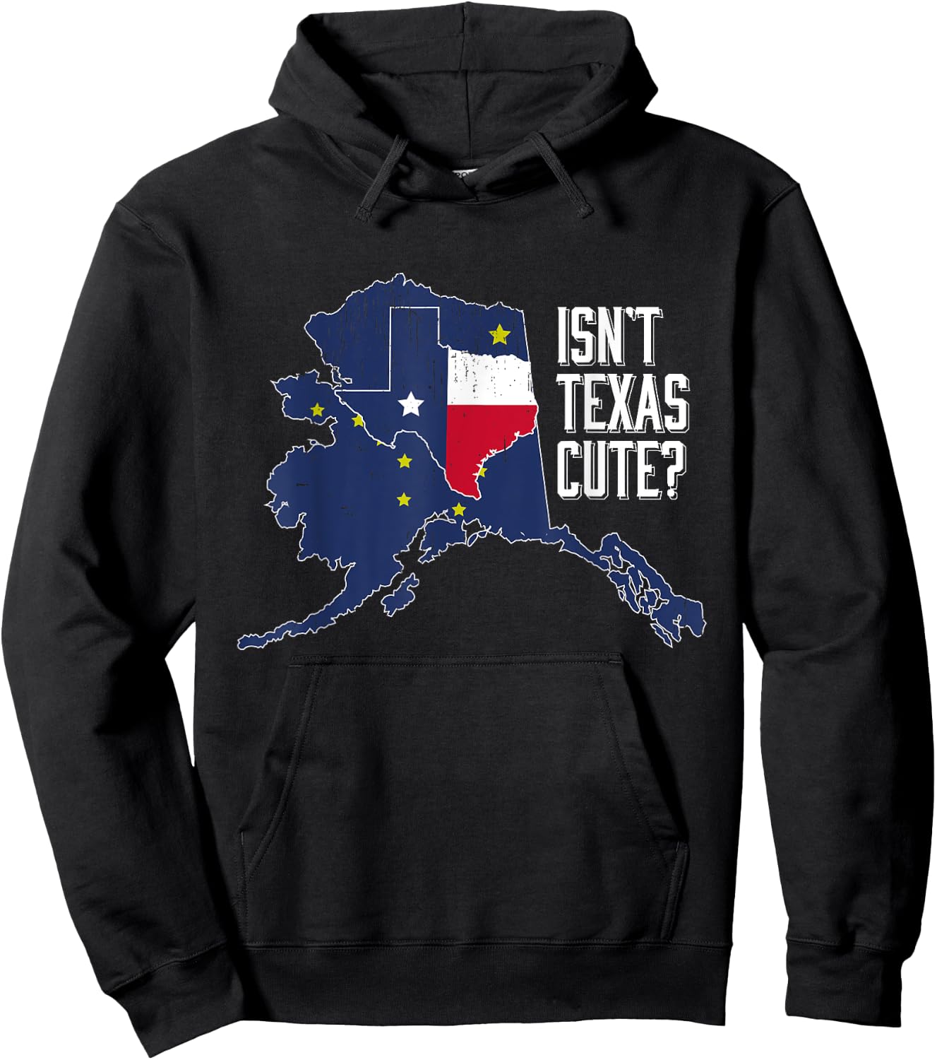 Isnt Texas Cute Alaska Home AK State Design Hoodie - Hoodie | Black