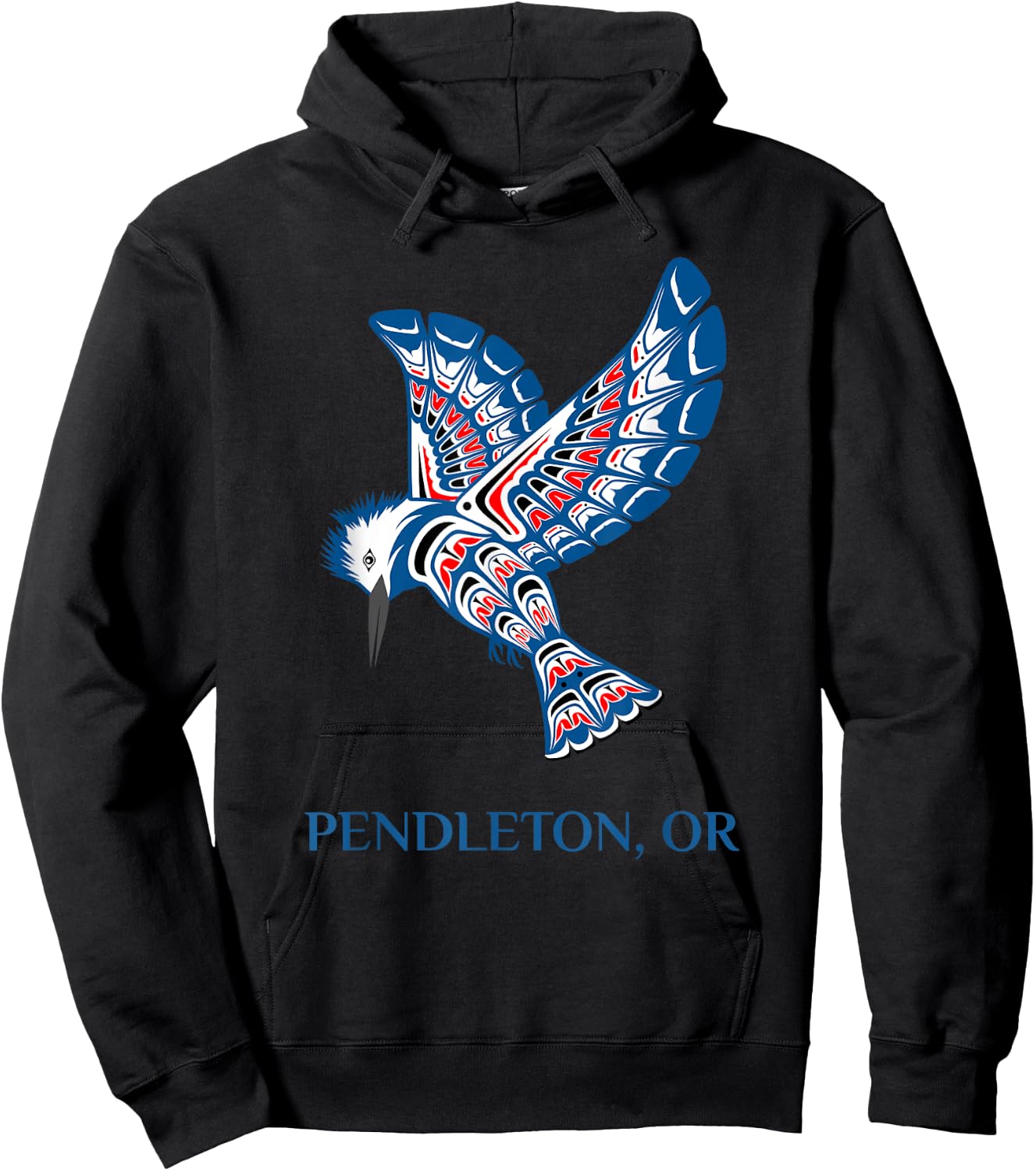 Pendleton Oregon Native American Kingfisher Bird Hoodie - Hoodie | Black