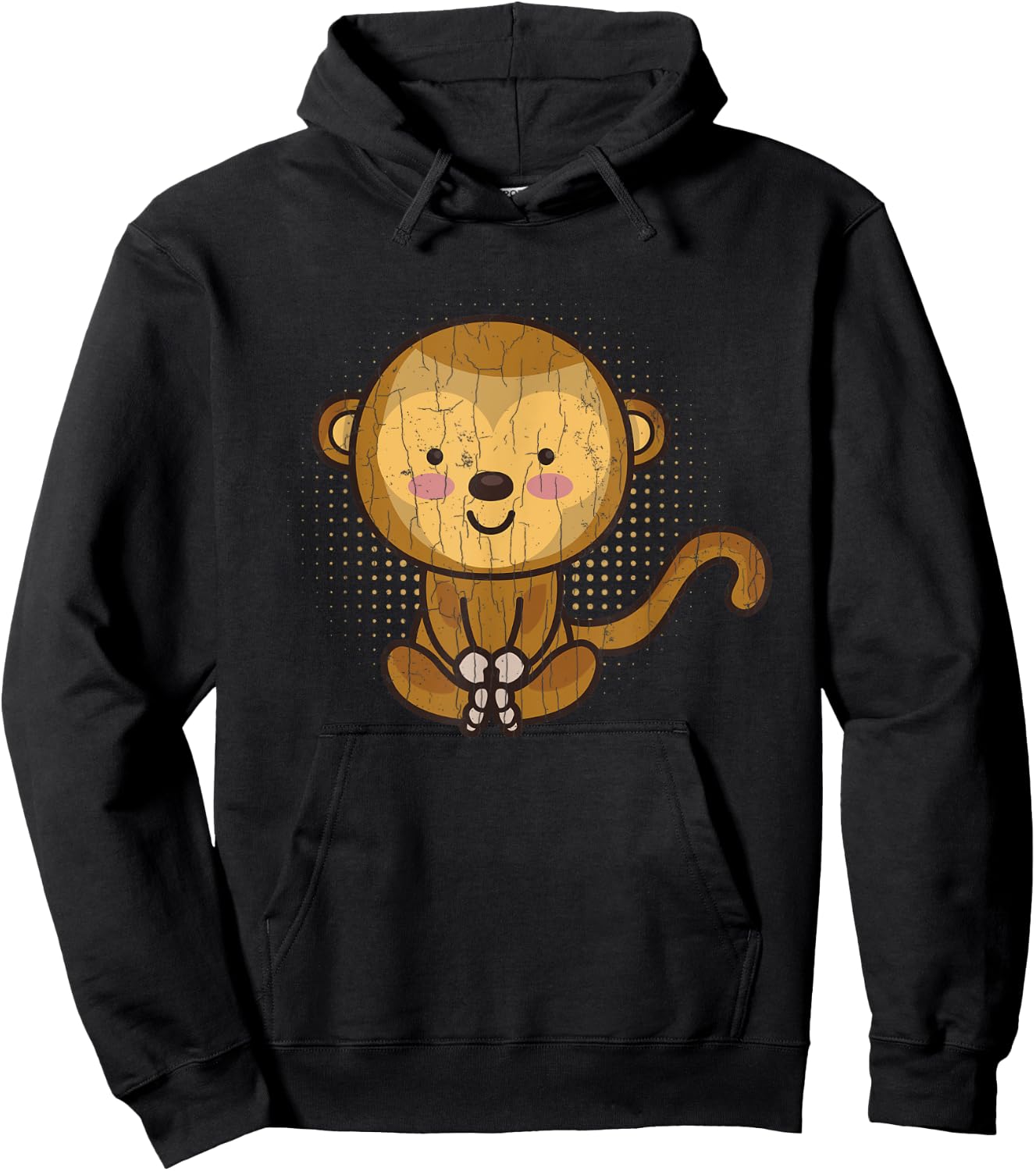 Cute Monkey Funny Monkeys Animal Lover Graphic Hoodie - Hoodie | Black