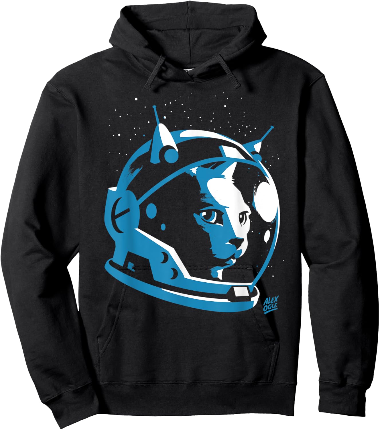 Cat Space Helmet Astronaut Women Kids Hoodie - Hoodie | Black