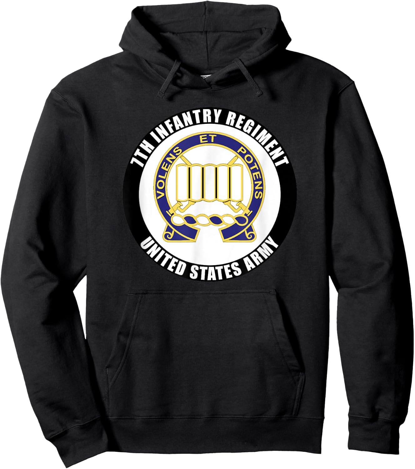 7th Infantry Regiment United States Army Veteran Military Hoodie - Hoodie | Black