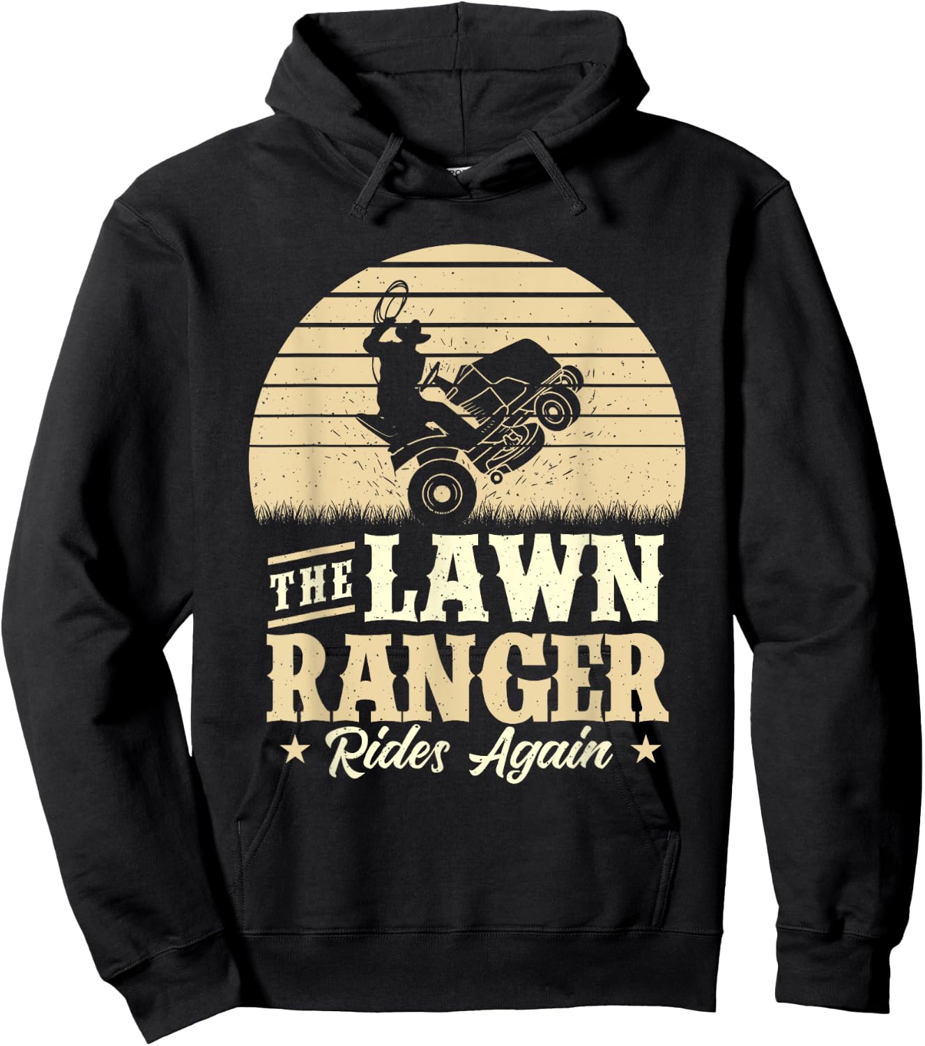 The Lawn Ranger Rides Again - Lawn Mower Gardener Gardening Hoodie - Hoodie | Black