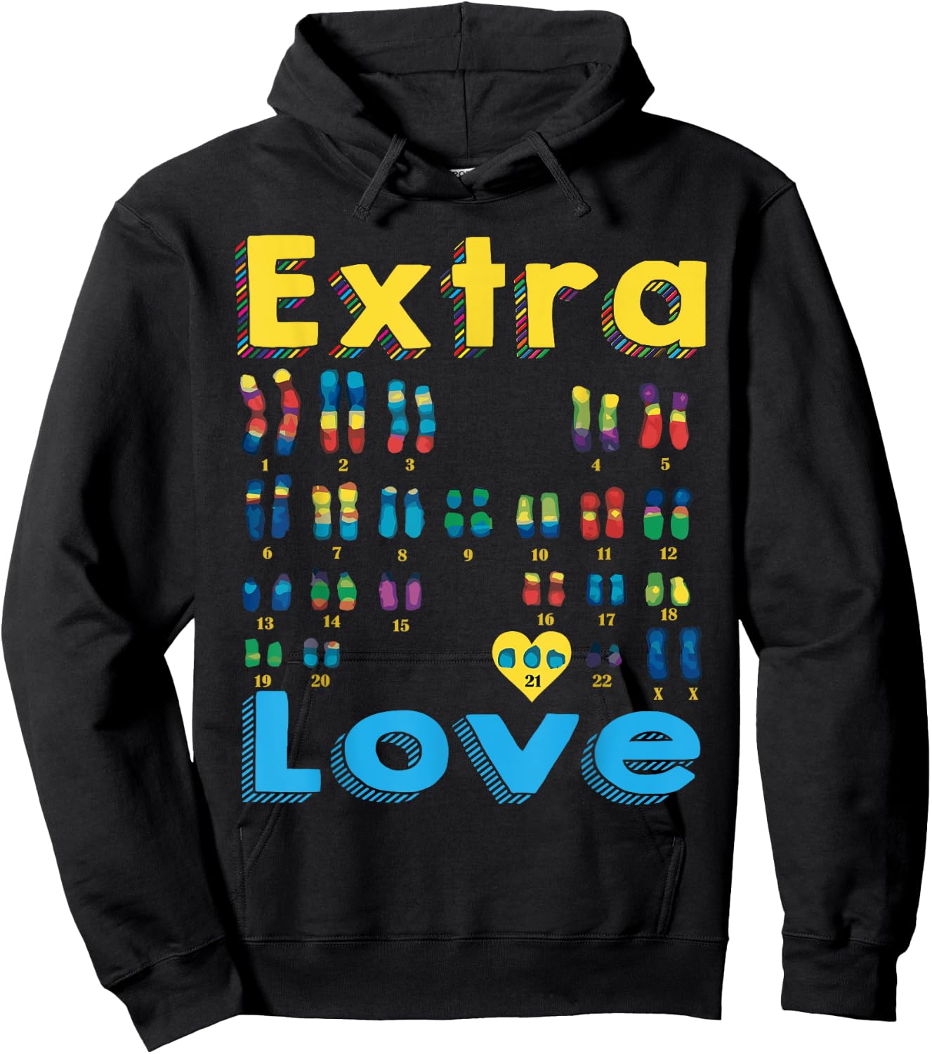 Trisomy 21 XX Extra Chromosome Girl World Down Syndrome Day Hoodie - Hoodie | Black