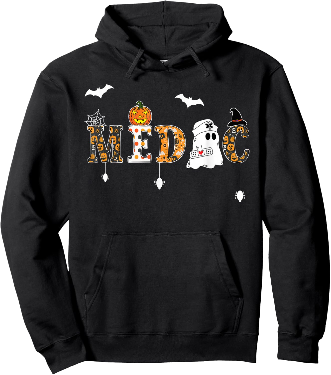 Halloween Paramedic American Flag USA EMS EMT Paramedic Hoodie - Hoodie | Black