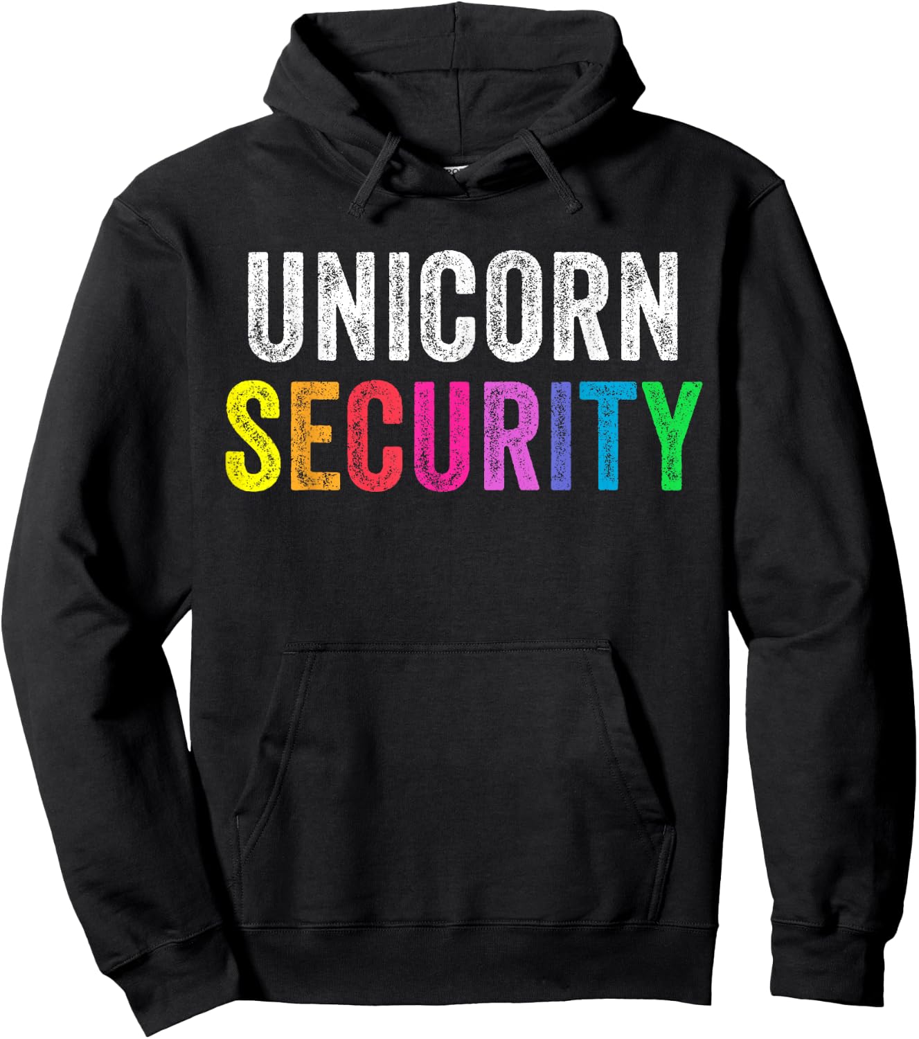 Dad Mom Daughter Adult Costume Unicorn Security Hoodie - Hoodie | Black
