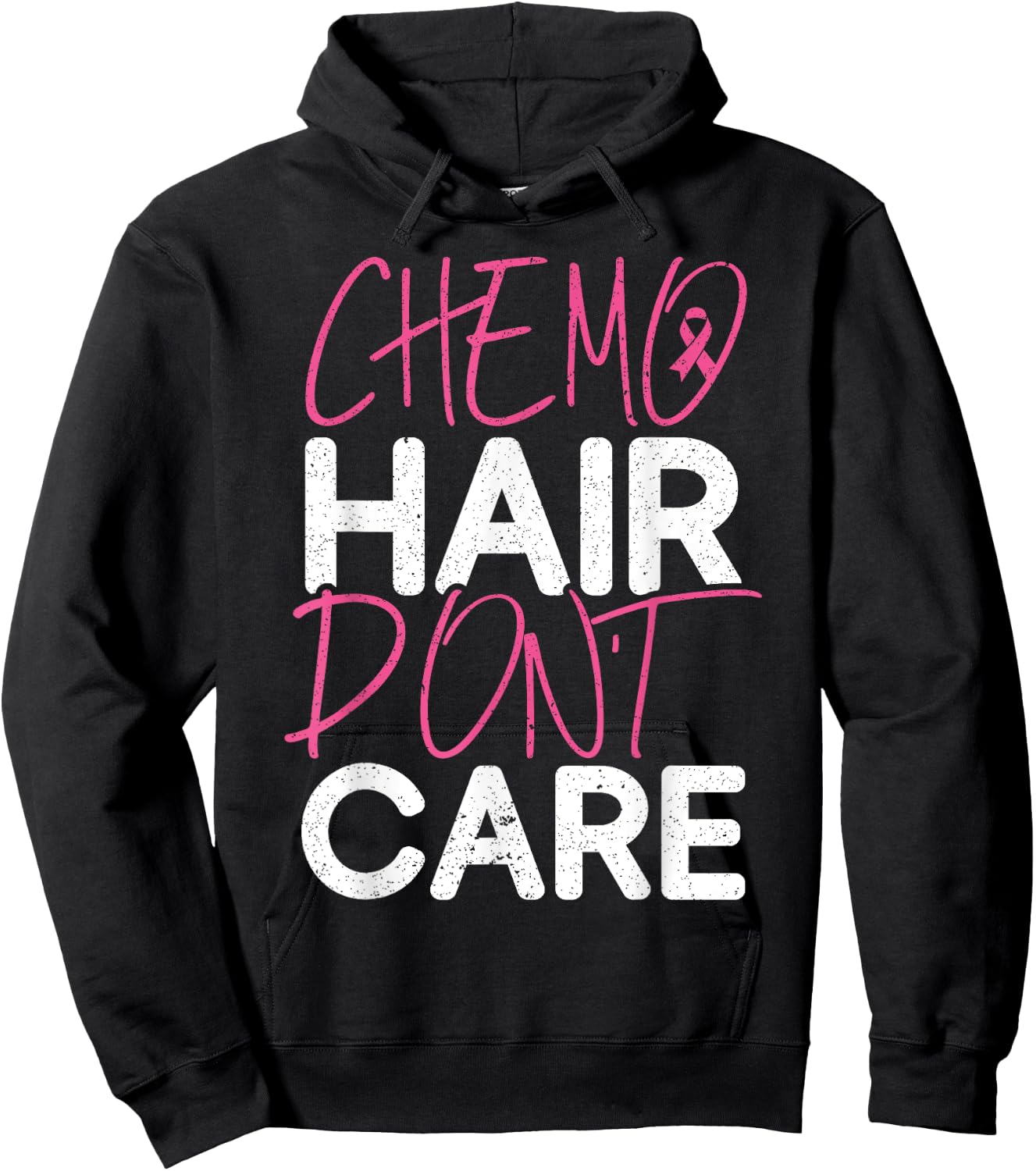 Chemo Hair Don't Care Breast Cancer Fighter Chemotherapy Hoodie - Hoodie | Black