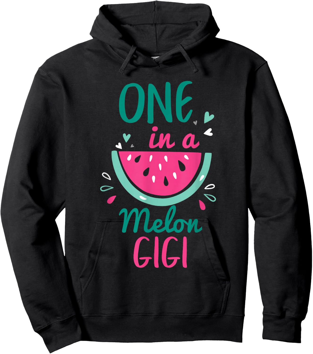 One In A Melon Gigi Watermelon Shirt Family Matching Hoodie - Hoodie | Black