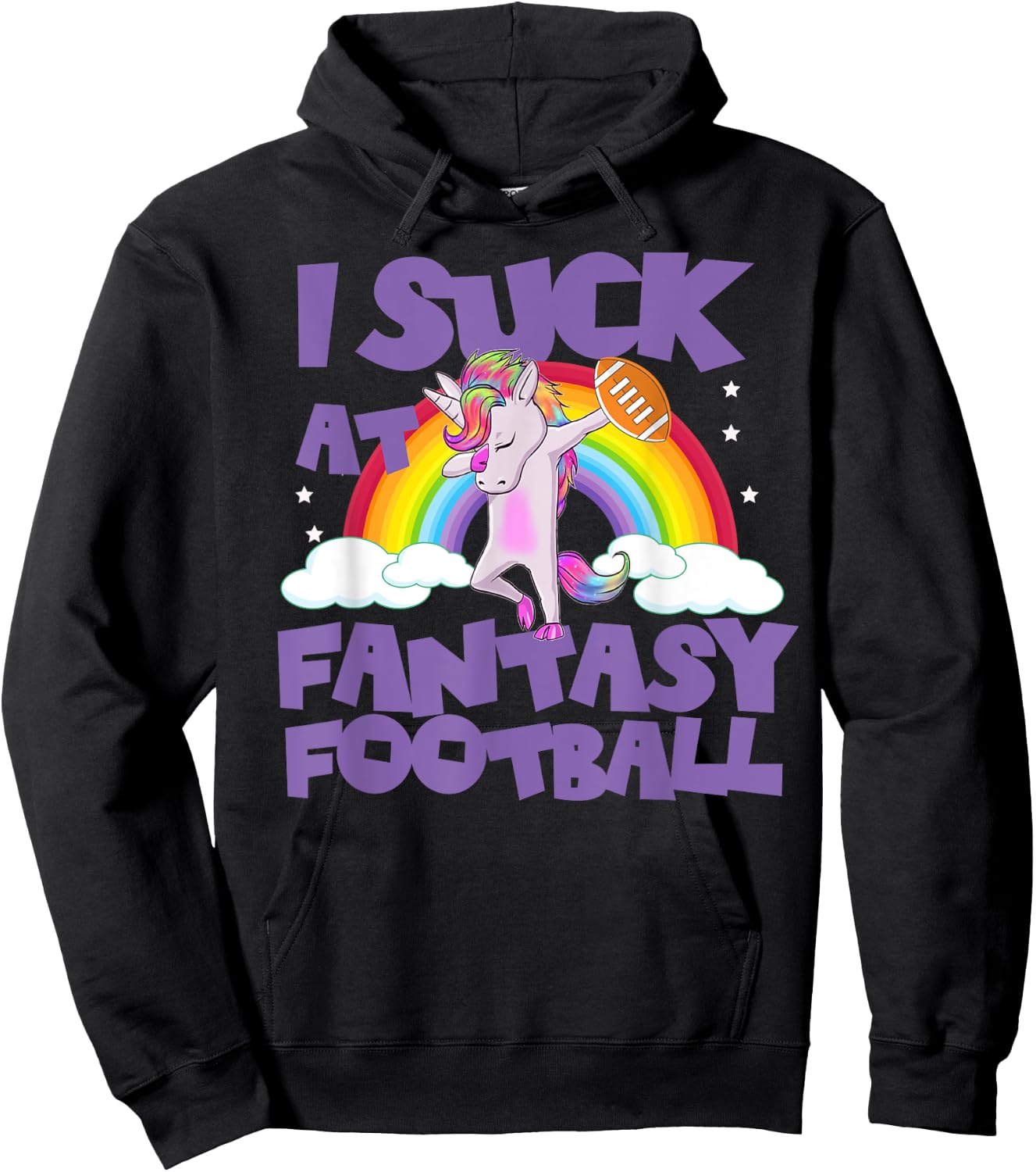 Funny Unicorn I Suck At Fantasy Football T Shirt Loser Hoodie - Hoodie | Black