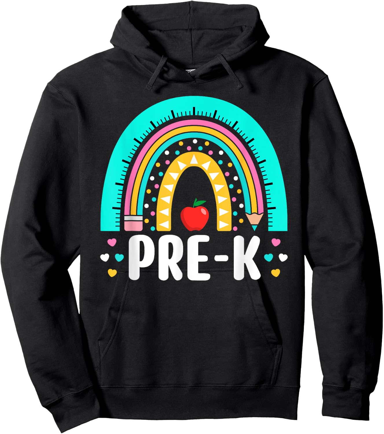 Pre-K Rainbow Teacher Team Pre-K Squad Toddler Girl Boy Hoodie - Hoodie | Black