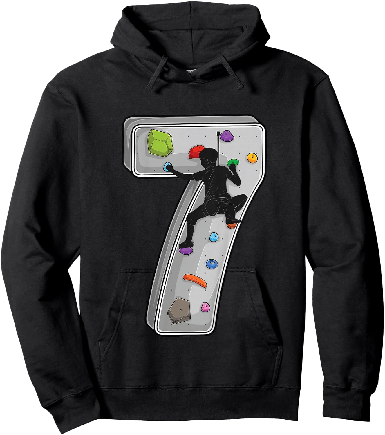 Kids 7 year old rock climbing 7th birthday Adventures Climber Hoodie - Hoodie | Black