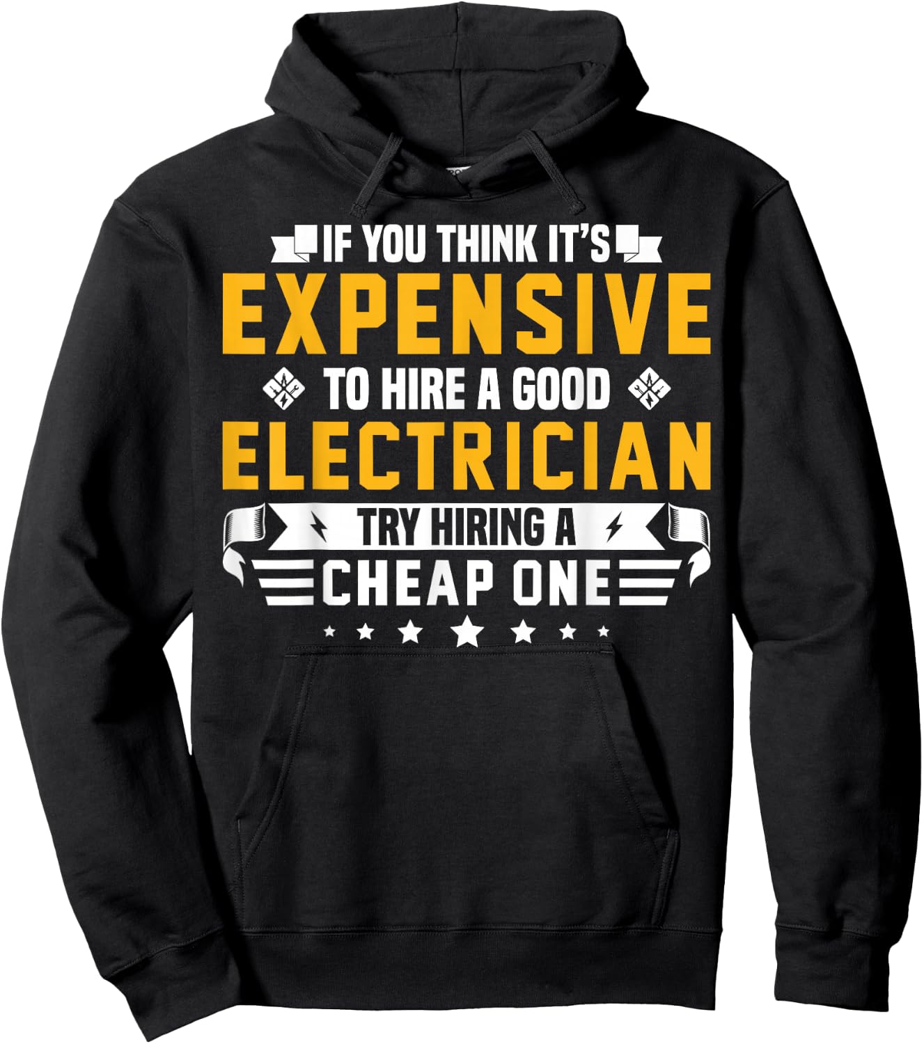 Humorous Electrician Pun Funny Electrician Technician Hoodie - Hoodie | Black