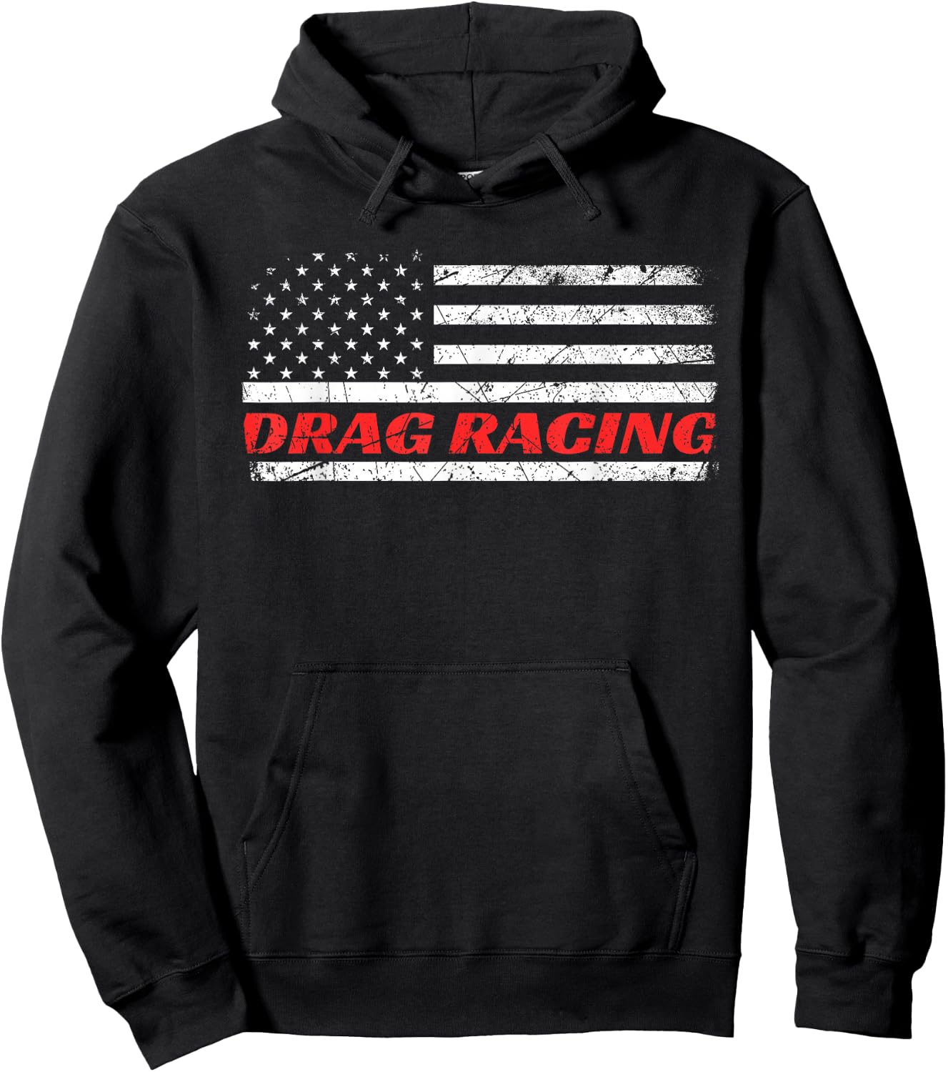 Drag Racing Patriotic American Drag Racer Apparel Design Hoodie - Hoodie | Black