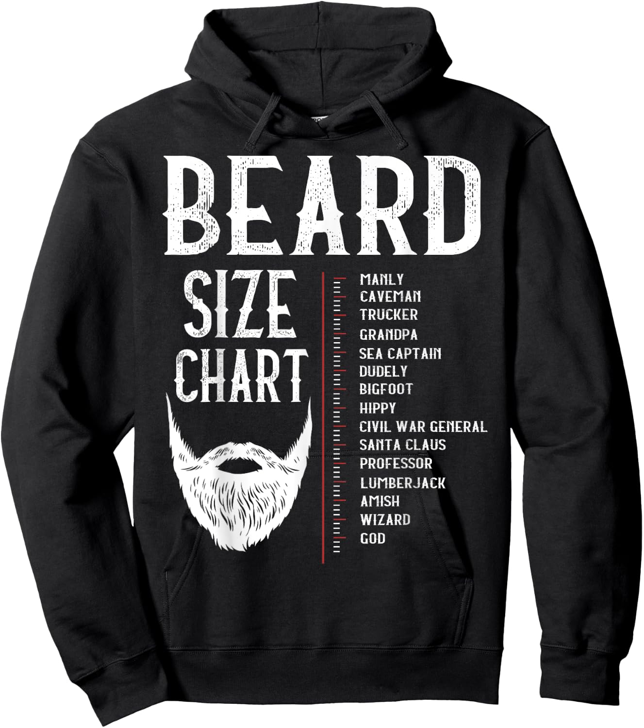 Beard Measurement Chart Shirt, Beard Length Growth Chart Hoodie - Hoodie | Black