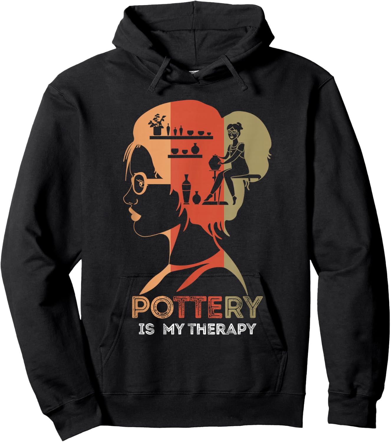Pottery Ceramics Artist Pottery Is My Therapy Ceramicist Hoodie - Hoodie | Black