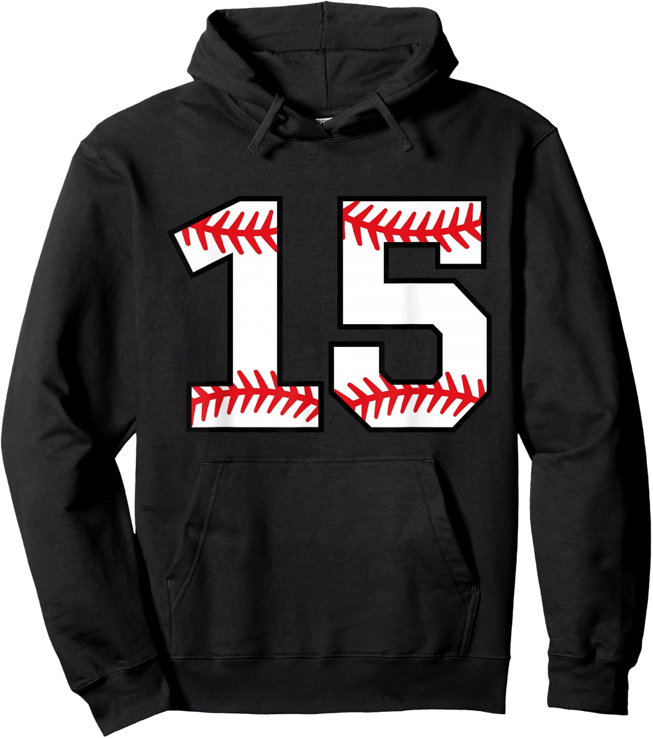 Baseball Number #15 Hoodie - Hoodie | Black