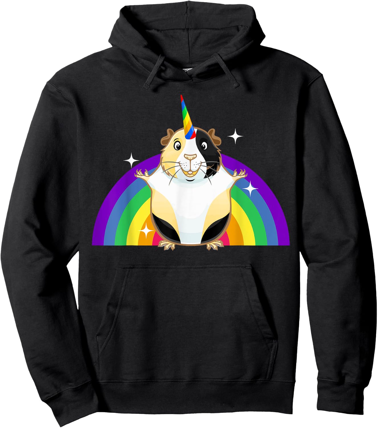 Guinea Pig Unicorn Rainbow Hoodie - Hoodie | Black