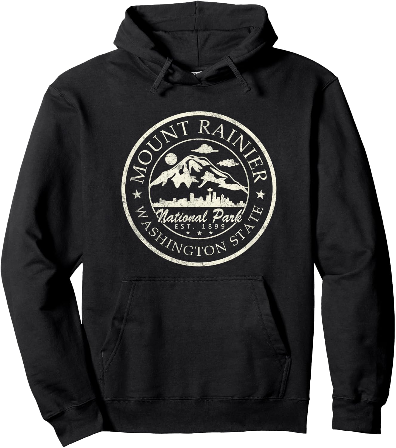 Vintage National Park Mt Rainier Retro shirt Hoodie - Hoodie | Black