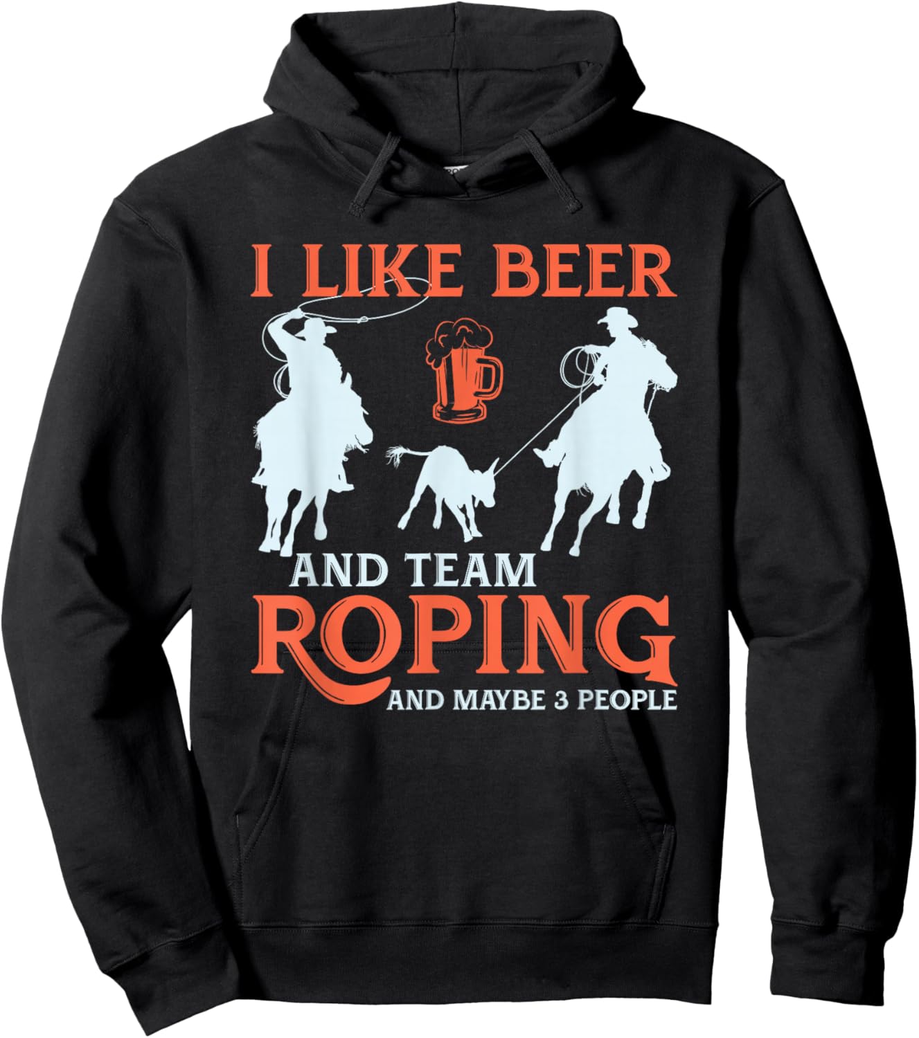 Team Roping Design for a Team Roper Perfect Rodeo Hoodie - Hoodie | Black
