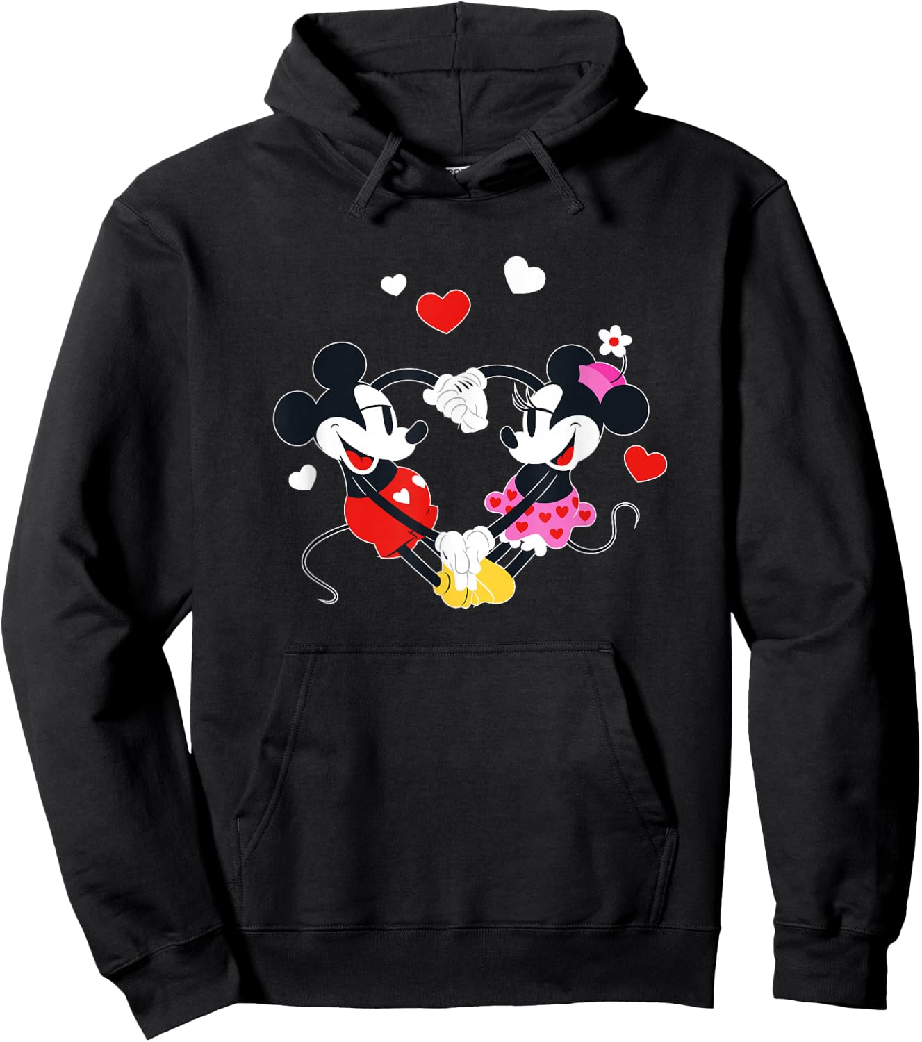 Disney Mickey and Minnie Hearts Valentine’s Day Hoodie - Hoodie | Black