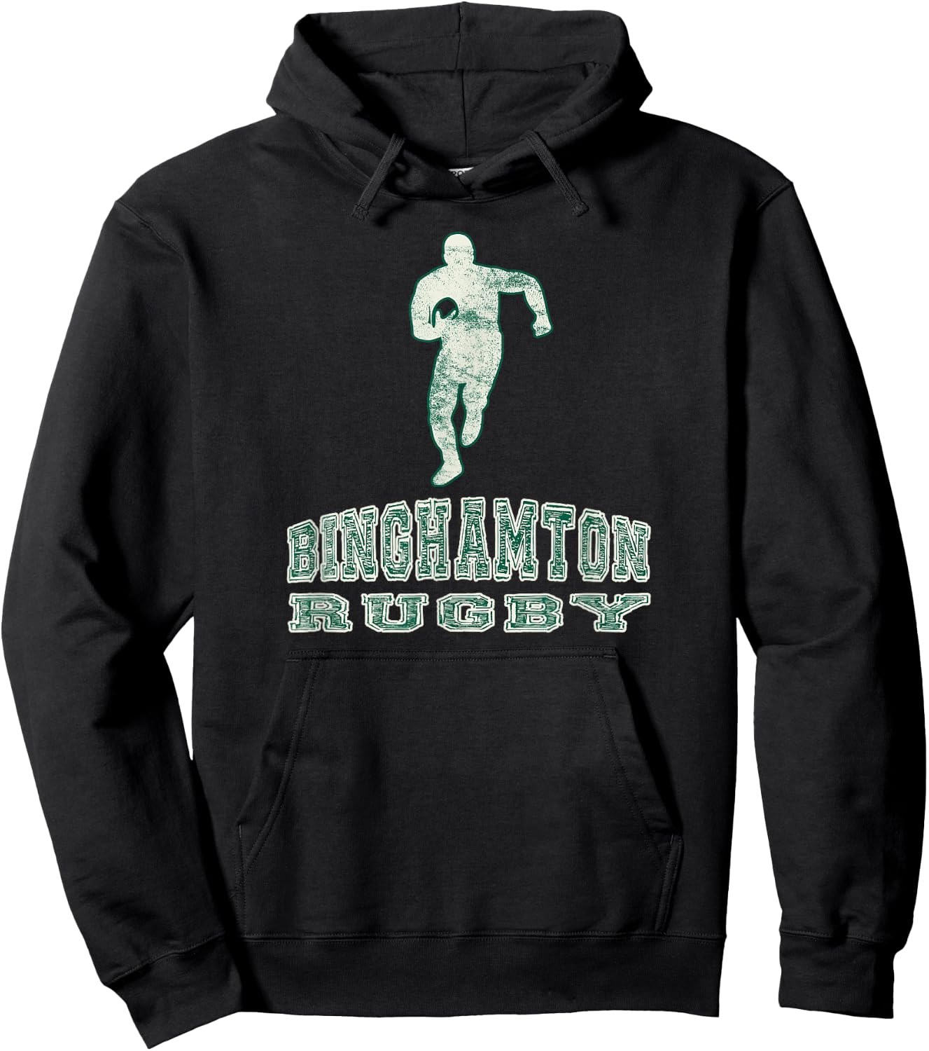 Vintage Binghamton Rugby Shirt Hoodie - Hoodie | Black