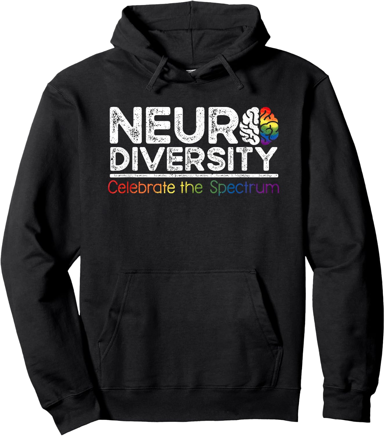Neurodiversity Celebrate Mental Health ADHD Autism Awareness Hoodie - Hoodie | Black