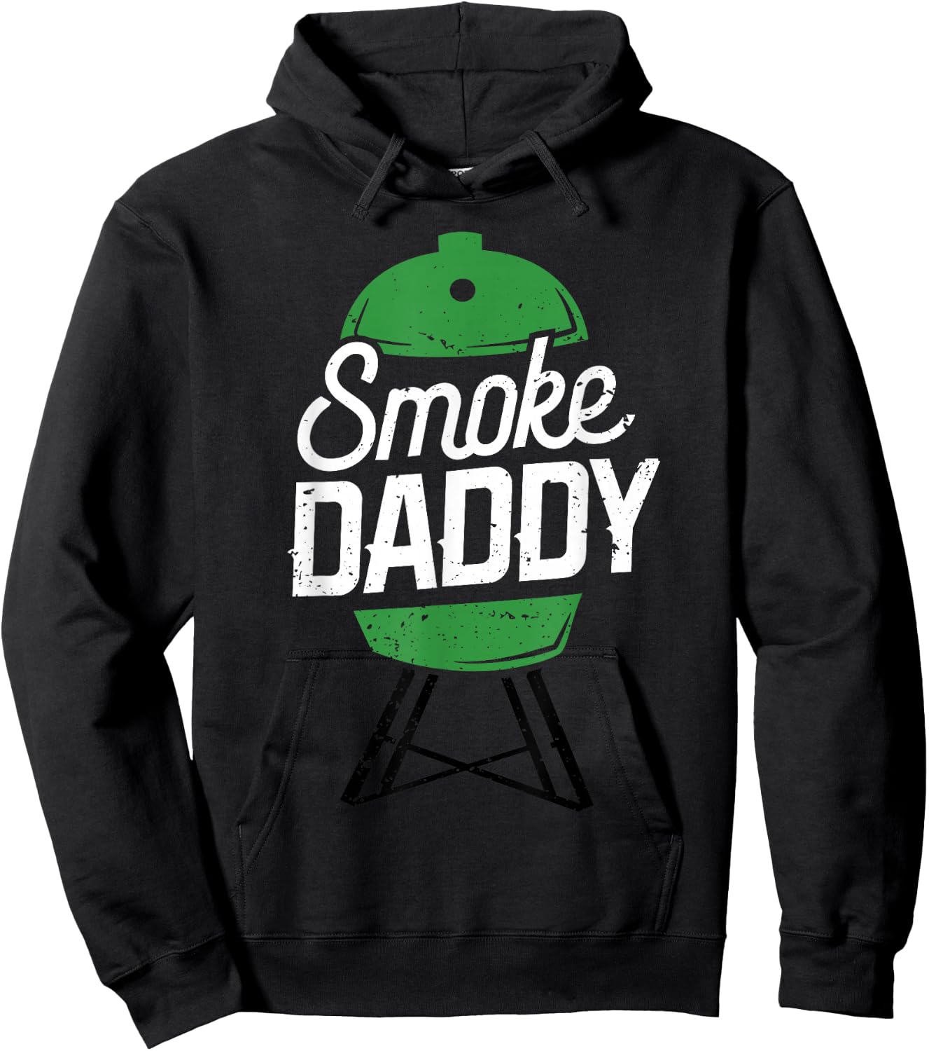 Smoke Daddy Green Egg Pitmaster Dad BBQ Grill Hoodie - Hoodie | Black