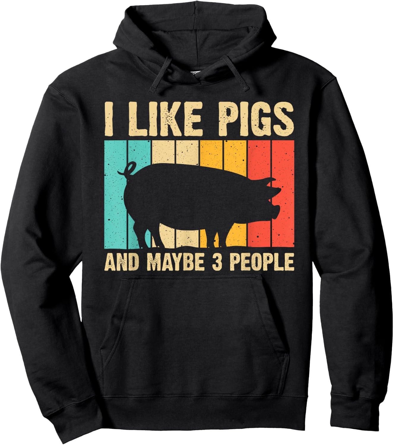 Funny Pig Women Farm Animal Swine Vintage Pig Lovers Hoodie - Hoodie | Black