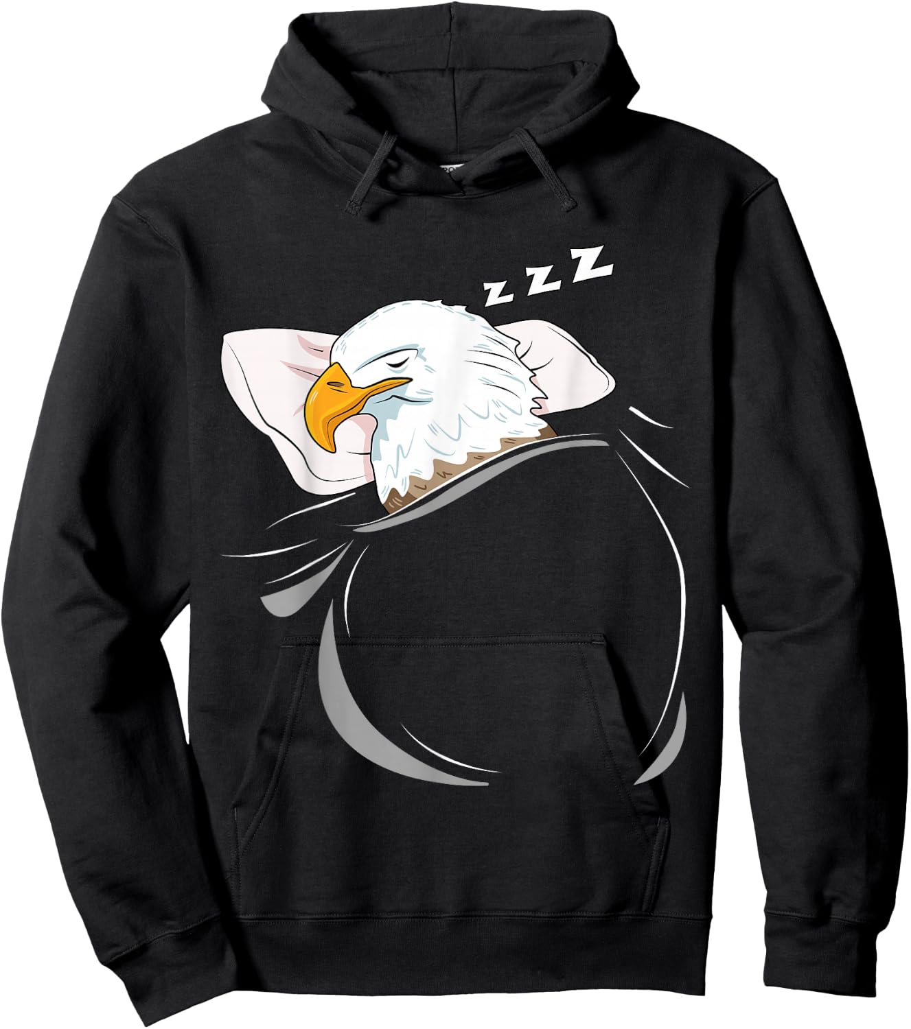 Bald Sea Eagle Sleeping Pyjamas Top Gift Eagle Hoodie - Hoodie | Black
