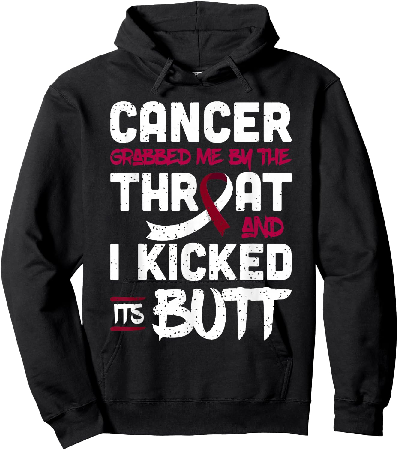 Cancer Grabbed Me By The Throat Head & Neck Cancer Awareness Hoodie - Hoodie | Black