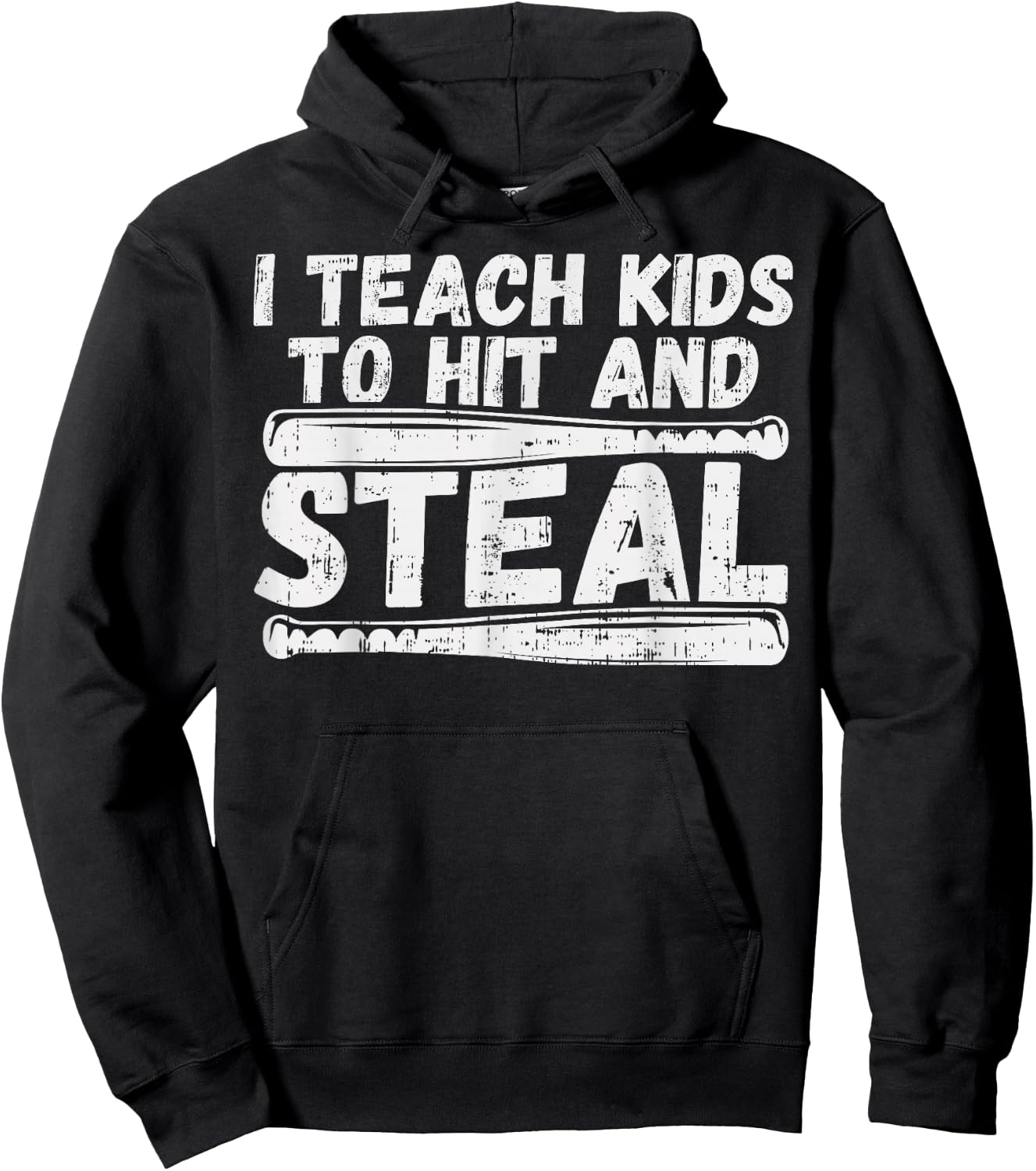 I Teach My Kids To Hit & Steal Shirt Baseball Dad Coach Gift Hoodie - Hoodie | Black