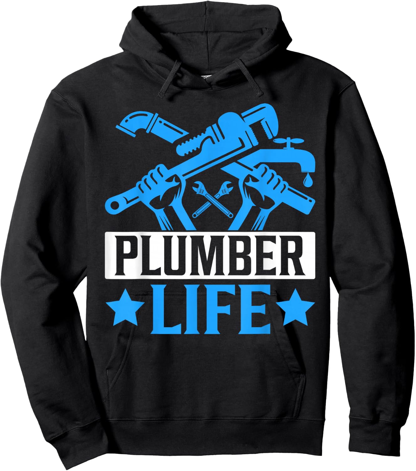 Plumbing I Steamfitter I Pipefitter Plumber Life I Plumber - Men's Classic Fit Black Short Sleeve Cotton Blend - Small Hoodie - Hoodie | Black