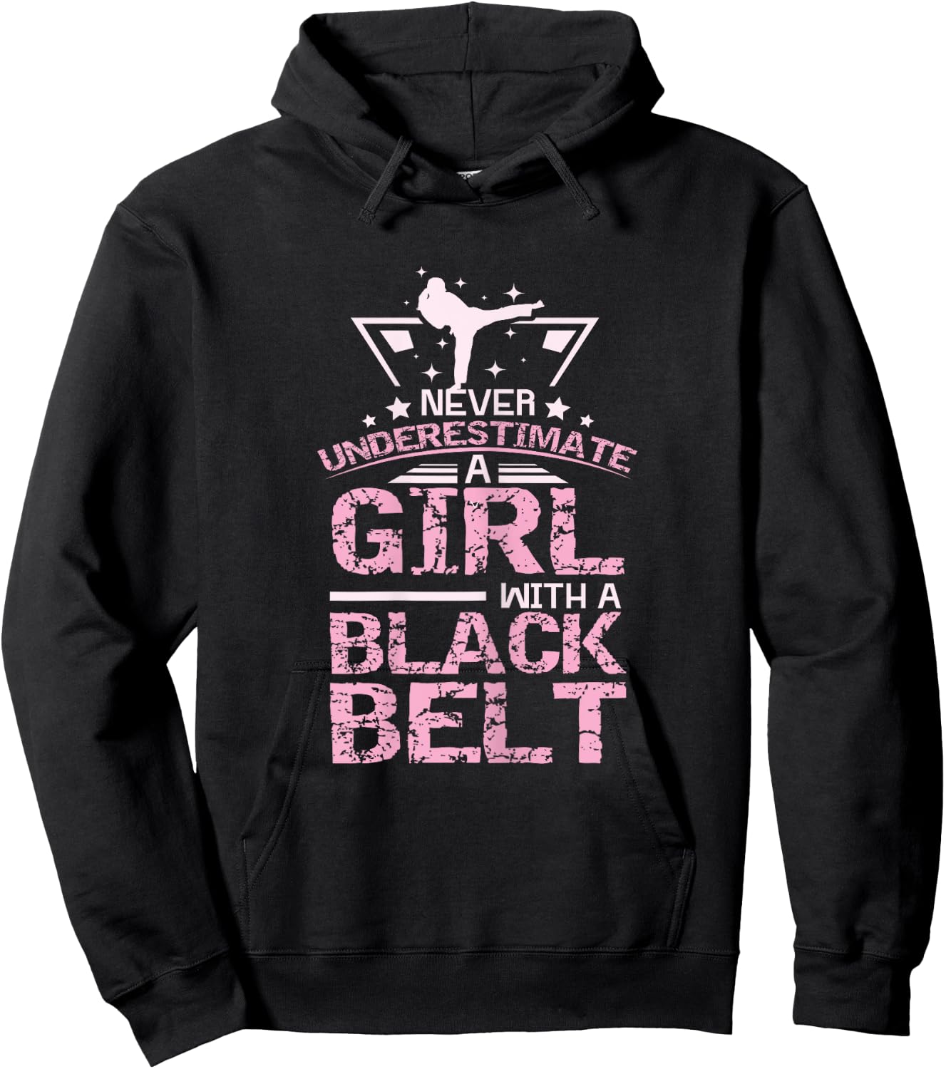 Black Belt Karate Taekwondo Girl Hoodie - Hoodie | Black