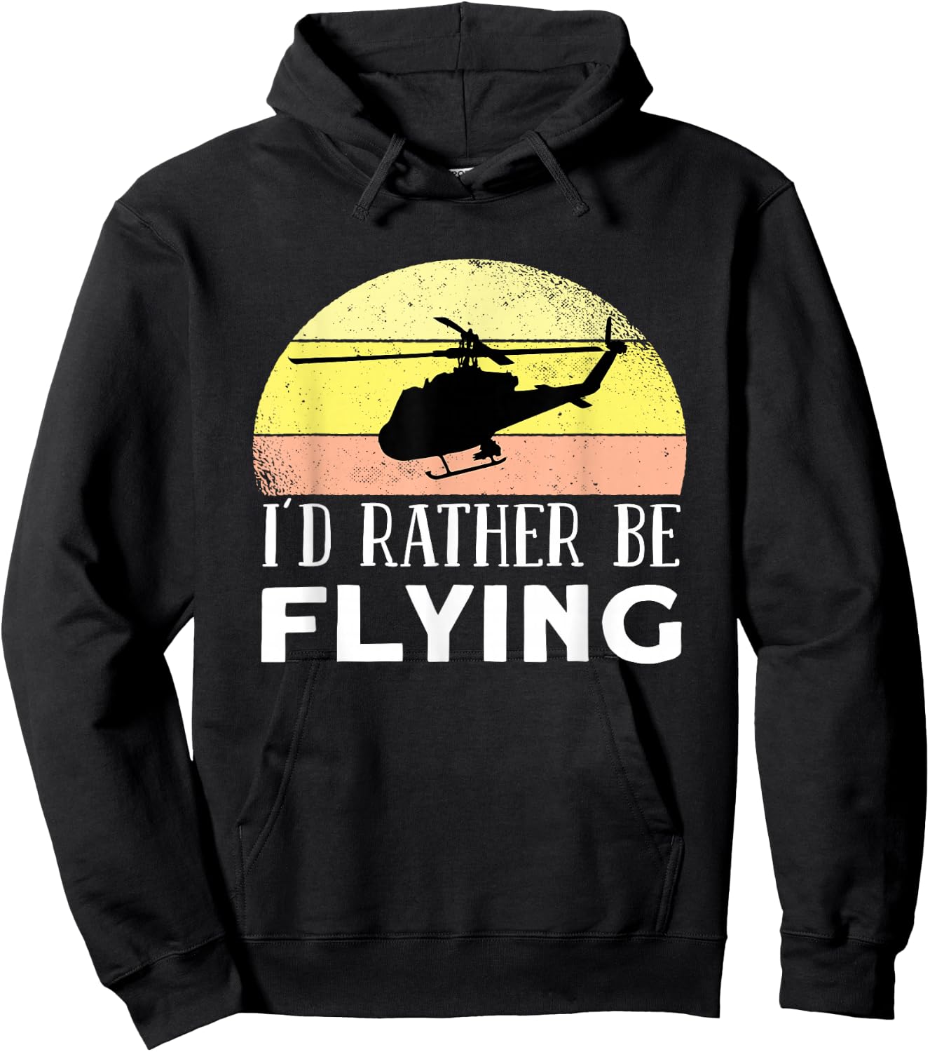 Id Rather Be Flying - Airplane Helicopter Pilot Aviation Hoodie - Hoodie | Black