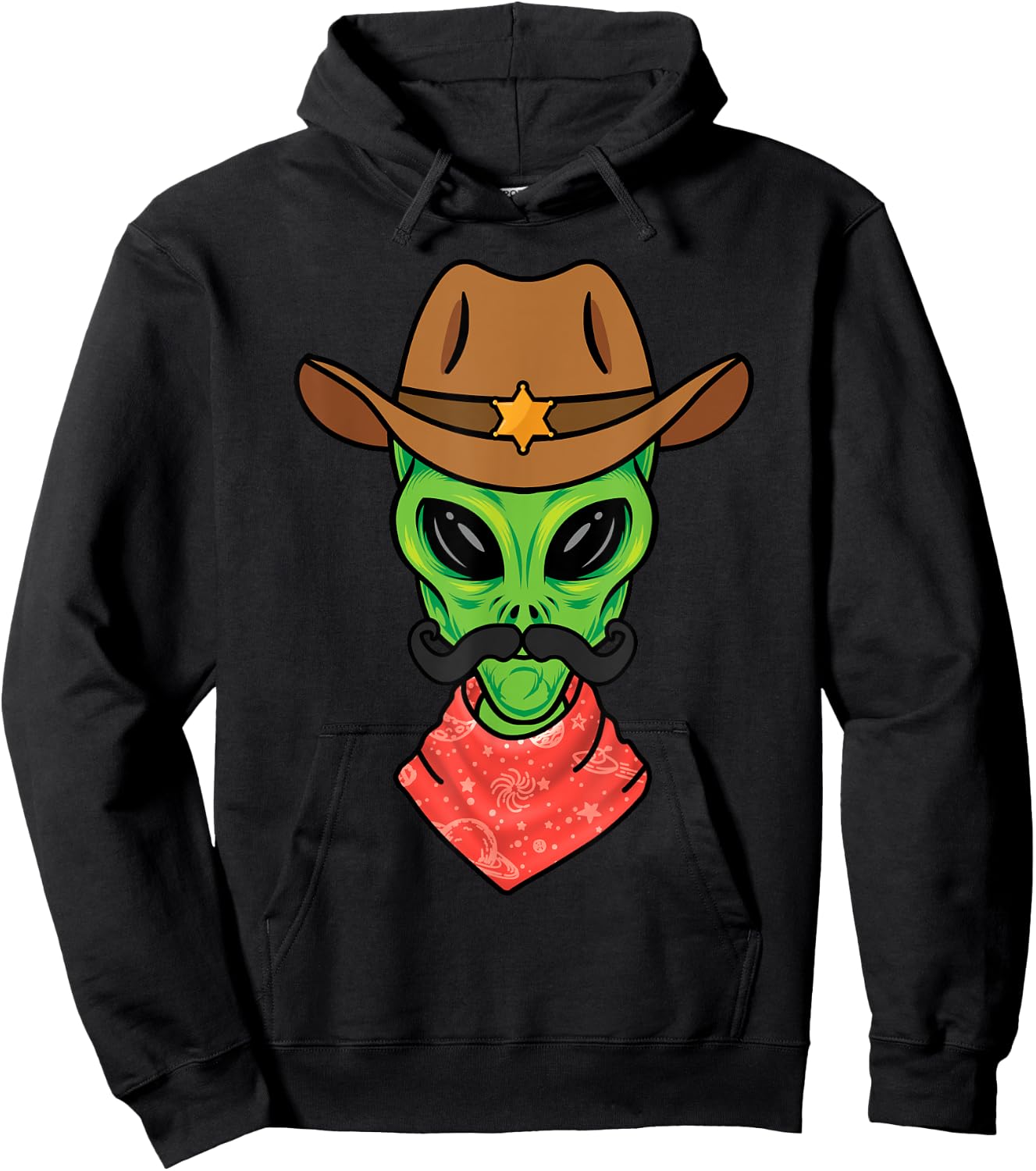 Alien Cowboy for Boys Halloween Sheriff Space Alien Cowboy Hoodie - Hoodie | Black
