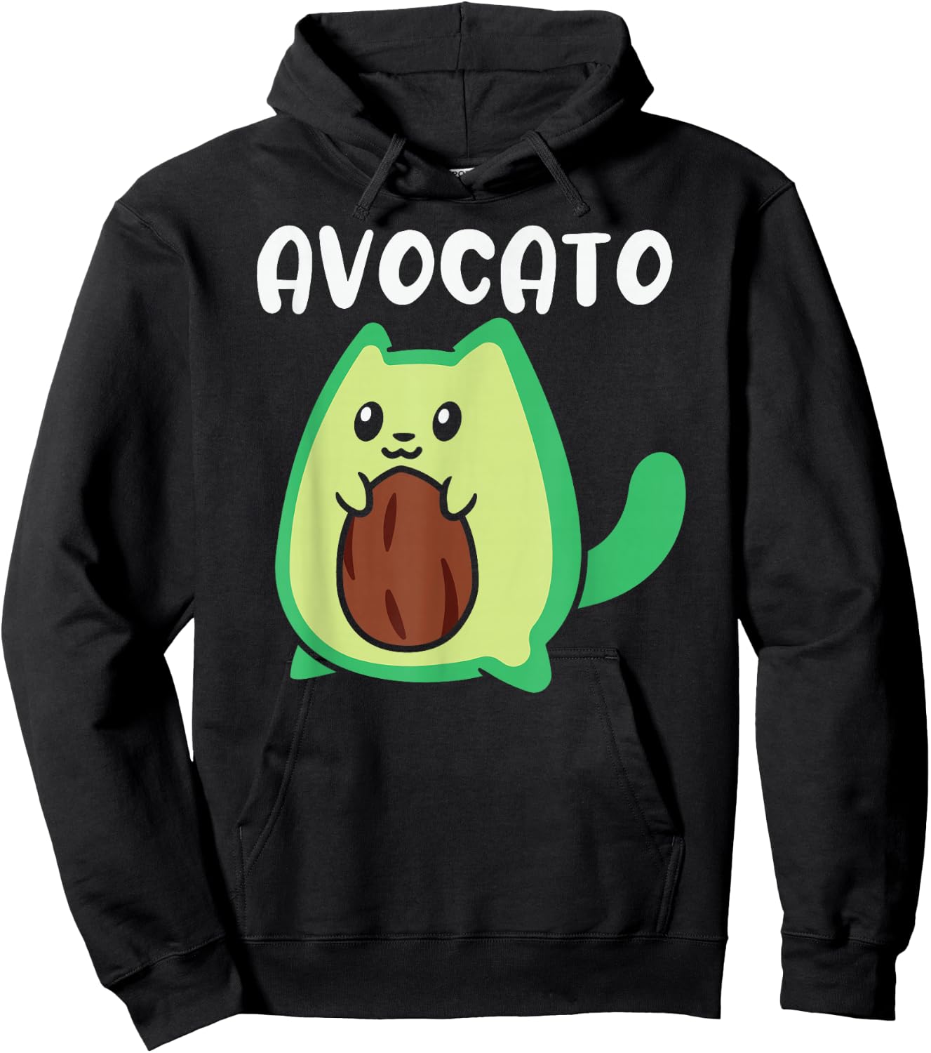 Avocato Funny Cat Lovers Avocado Novelty Hoodie - Hoodie | Black