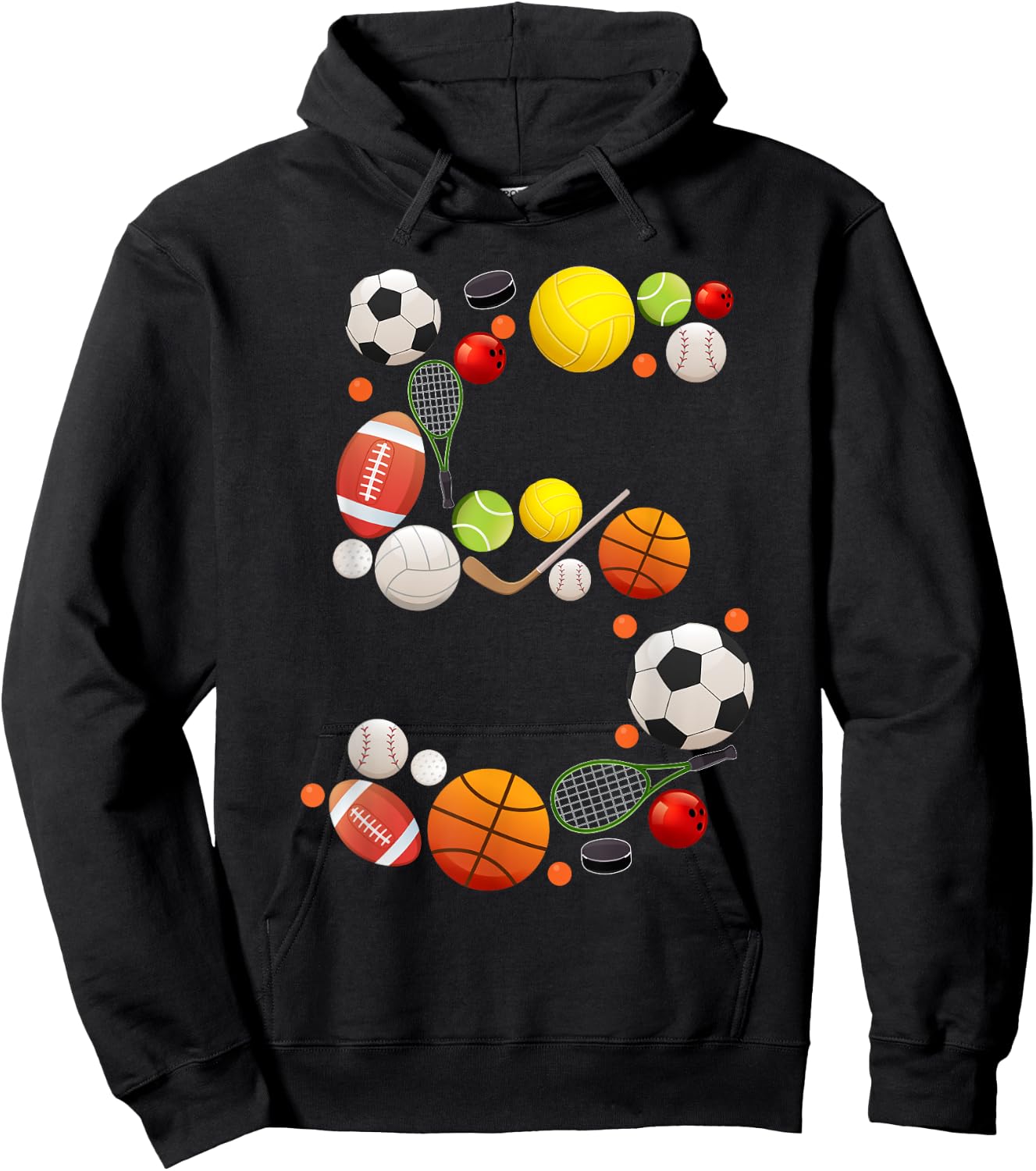 Kids Sports Birthday Shirt 5 Years Old 5th Birthday Boy Hoodie - Hoodie | Black