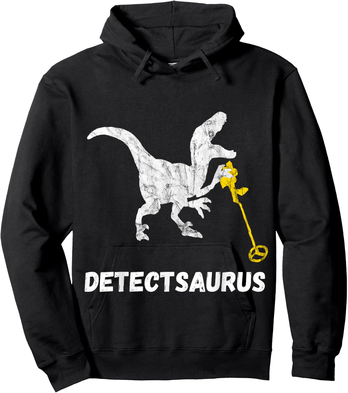 Metal Detecting Saurus Detector Dinosaur Relic Hunter Hoodie - Hoodie | Black