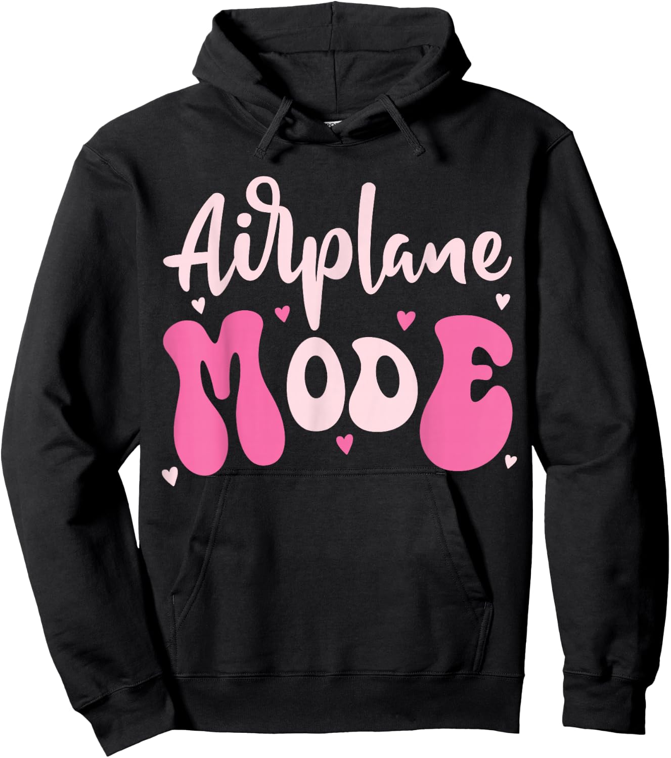 Cute Airplane Mode Travel Graphic Pilot Girl Women Mom Pink Hoodie - Hoodie | Black
