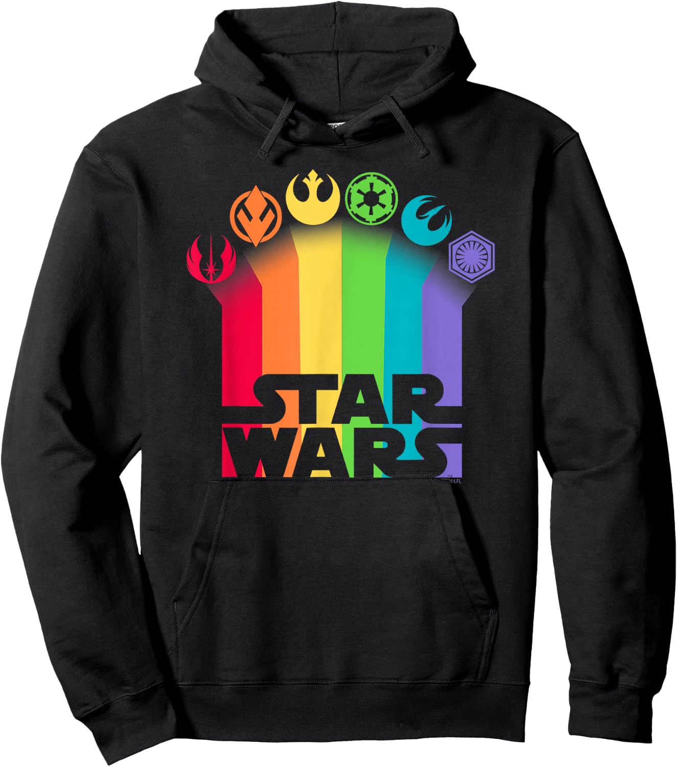 Star Wars Logo with Pride Icons Hoodie - Hoodie | Black