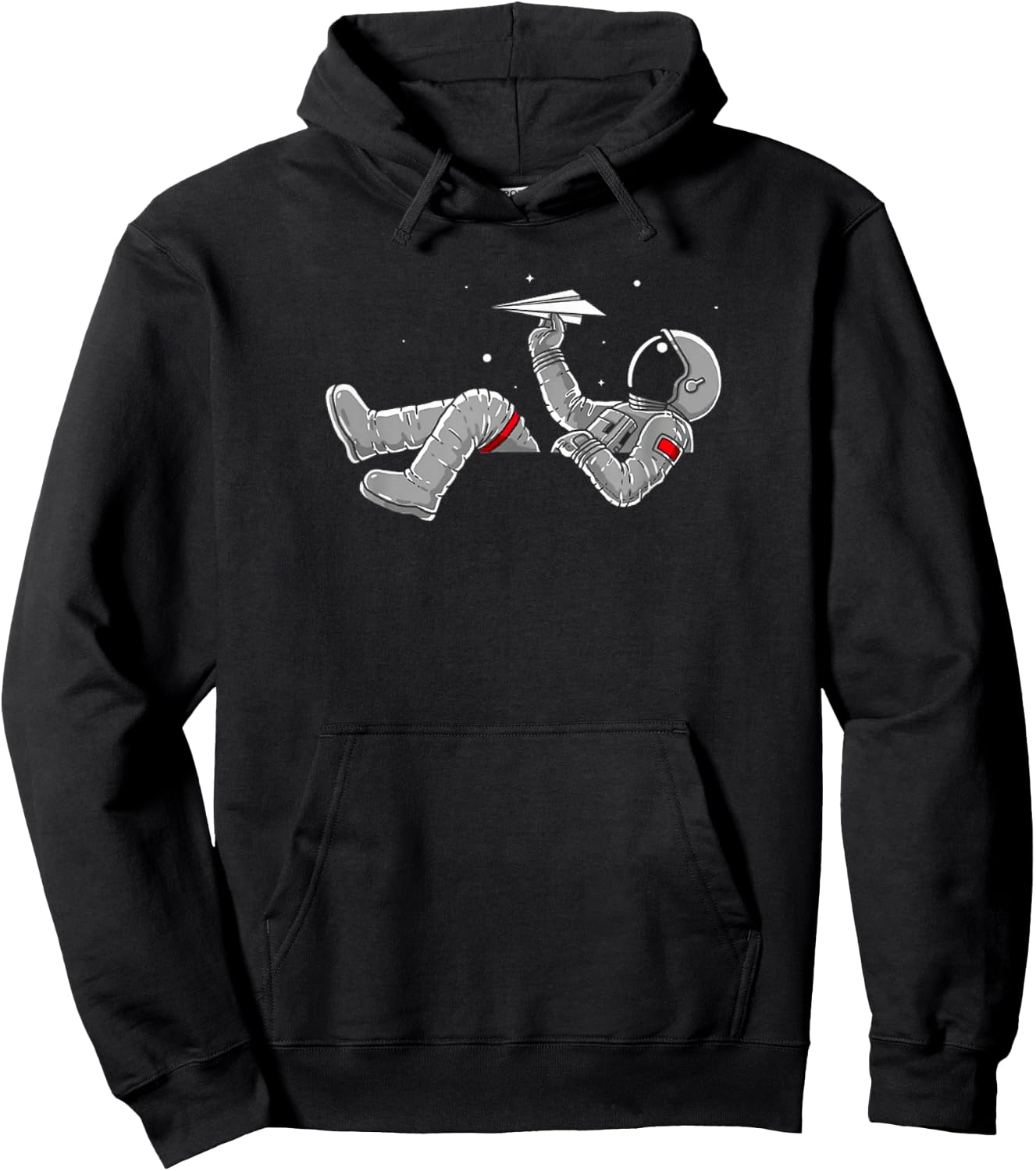 Relaxing Astronaut Throwing Paper Airplanes Hoodie - Hoodie | Black