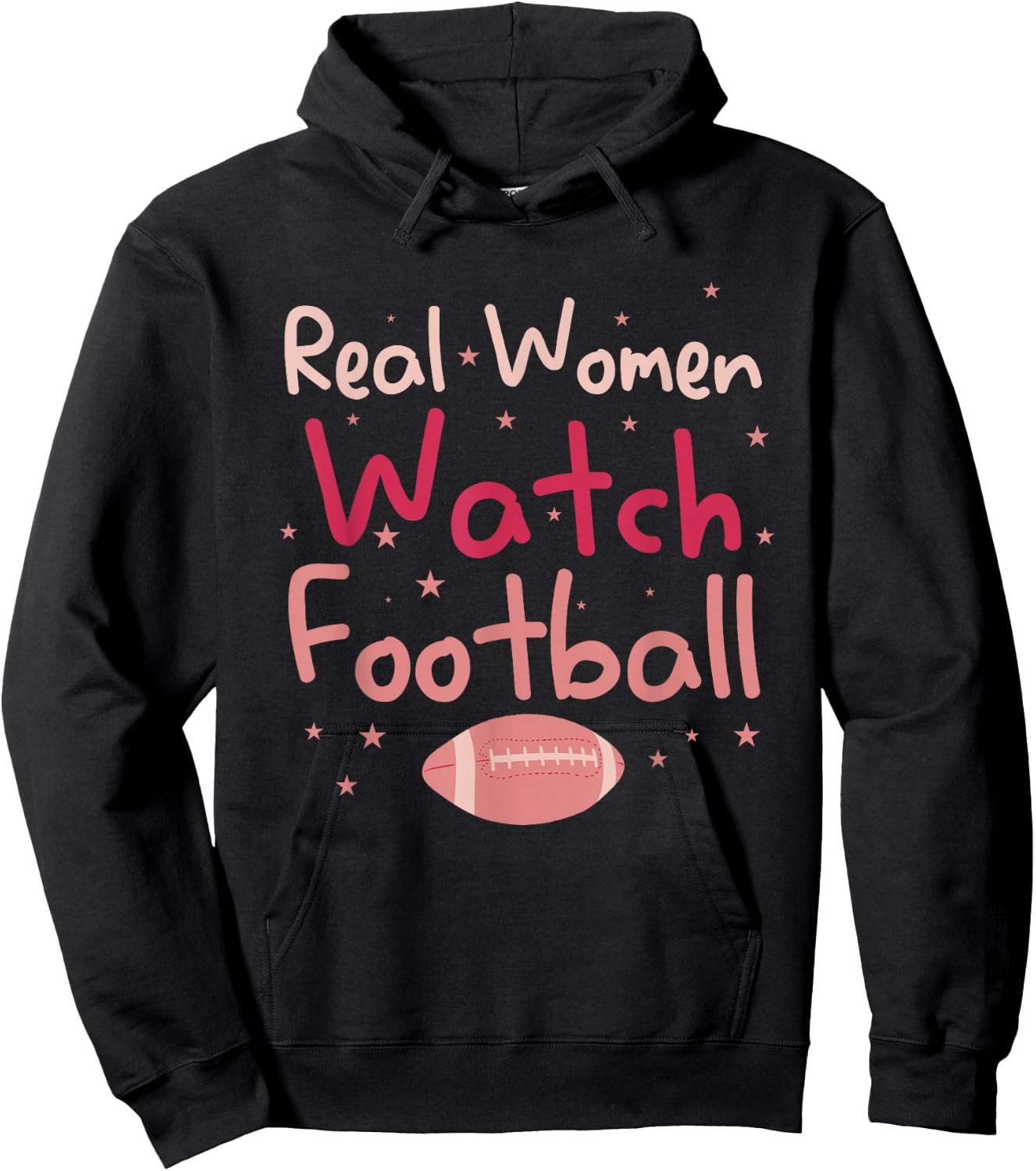Real Women Watch Football Rugby Lineman Fan Hoodie - Hoodie | Black