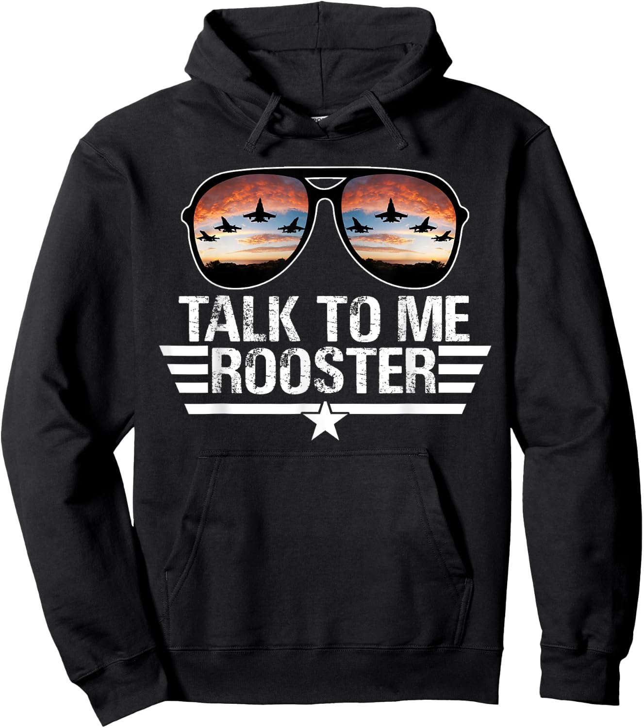 Talk To Me Rooster , Black Hoodie - Hoodie | Black